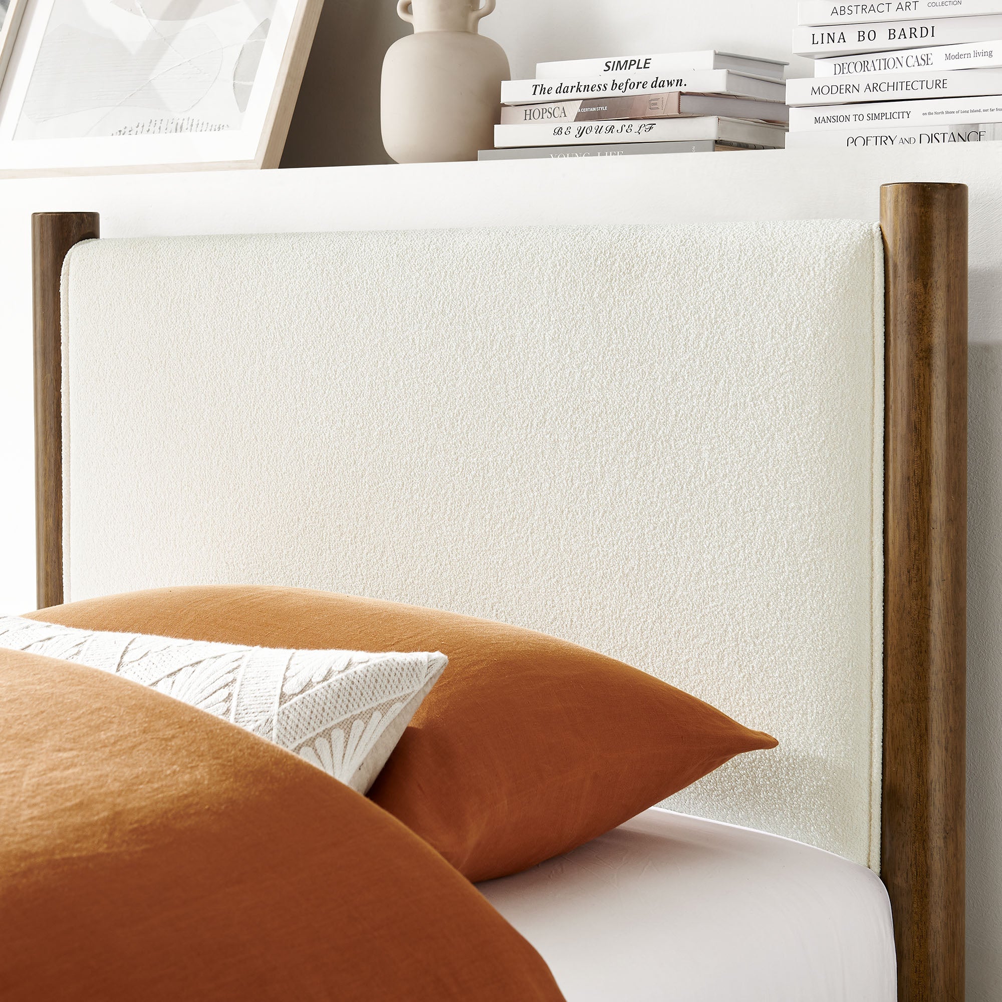 Maven Twin Size Boucle Upholstered Platform Bed