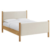 Maven Full Size Fabric Upholstered Platform Bed - Ivory Oak