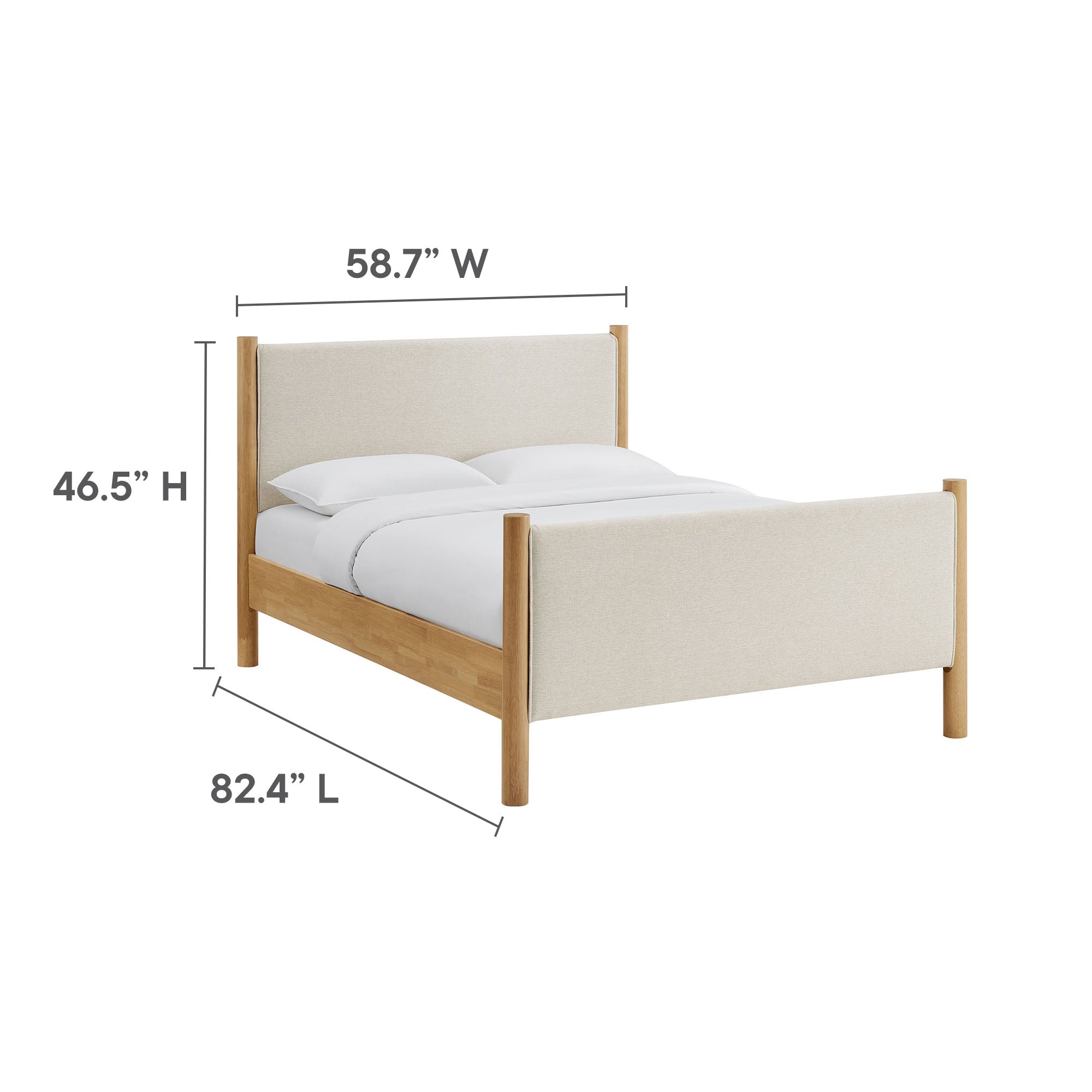 Maven Full Size Fabric Upholstered Platform Bed - Wheat Oak