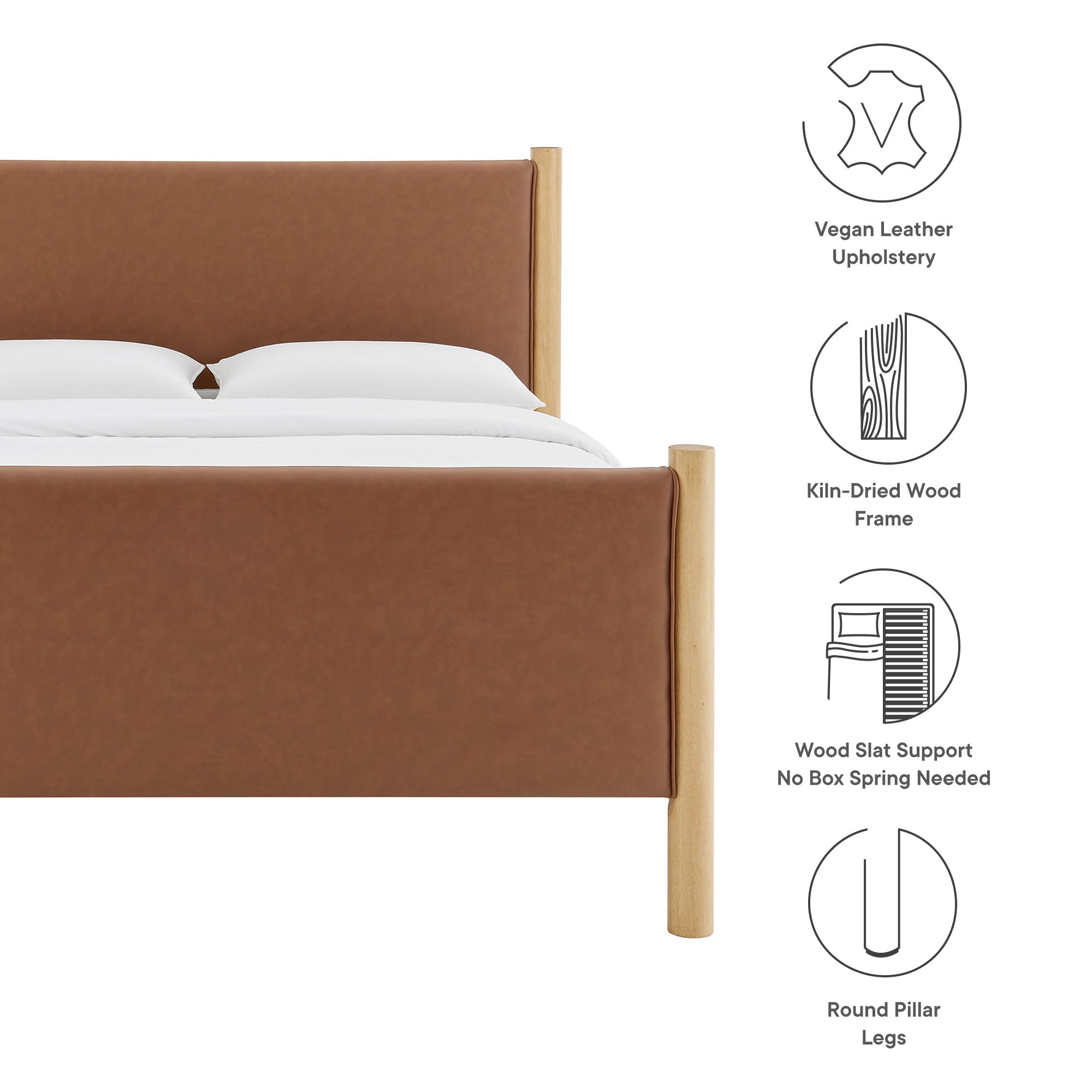 Maven Full Size Vegan Leather Upholstered Platform Bed