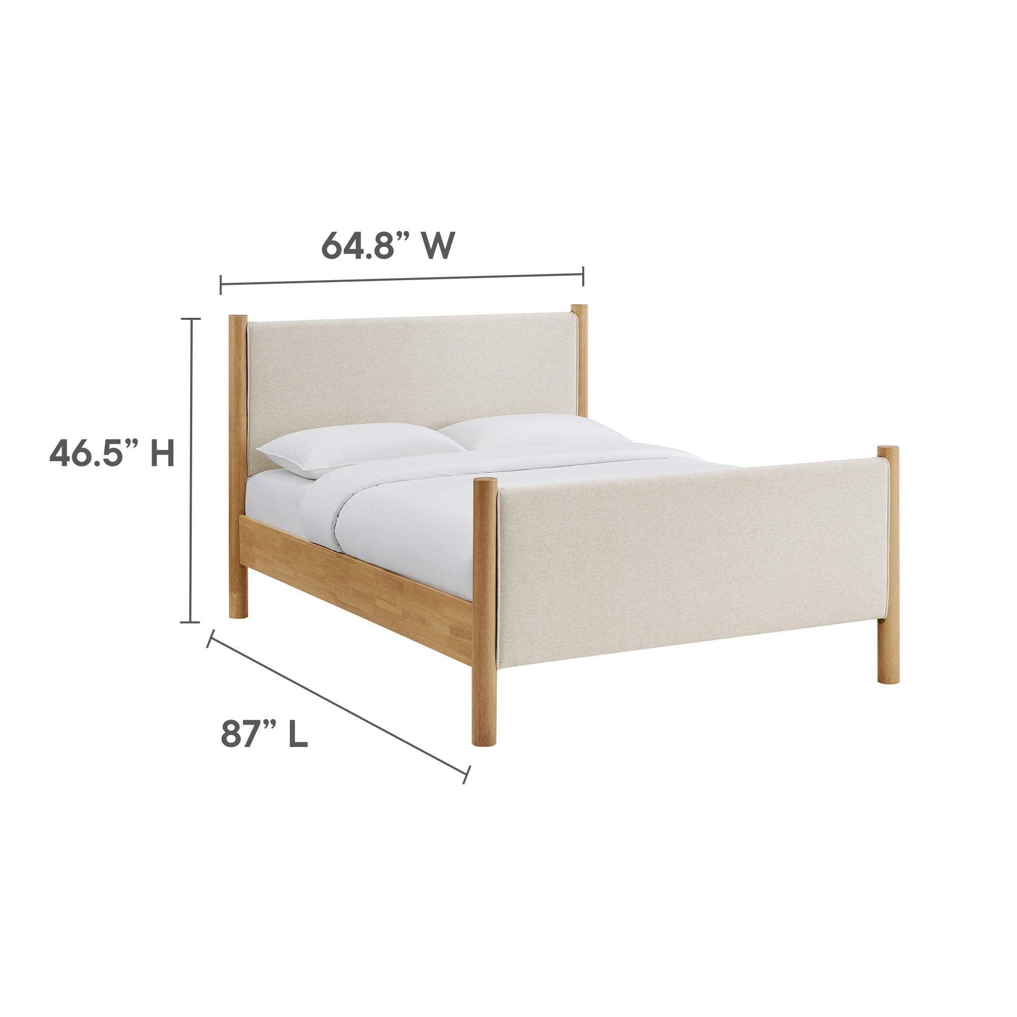 Maven Fabric Upholstered Platform Bed - Ivory Walnut