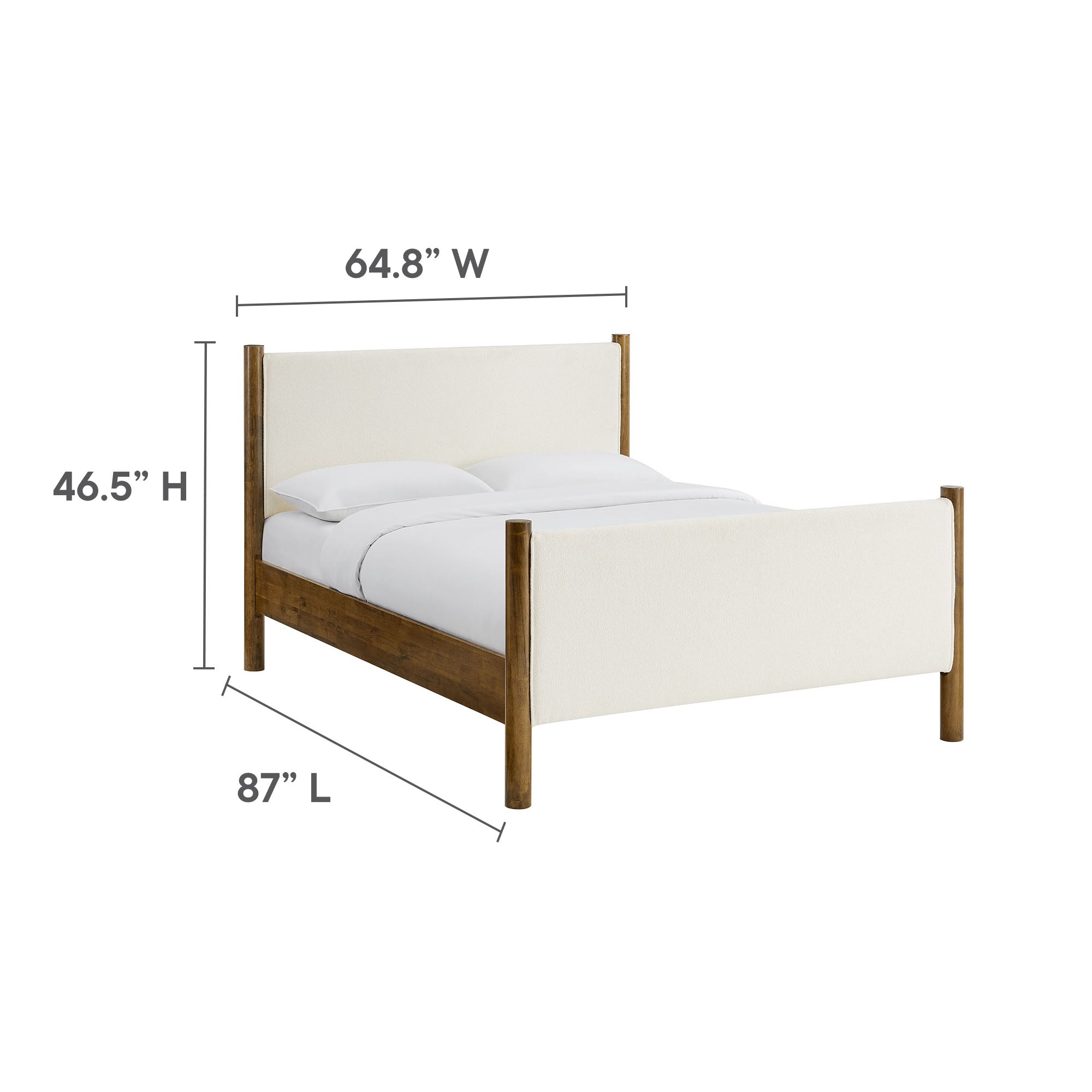 Maven Queen Size Boucle Upholstered Platform Bed