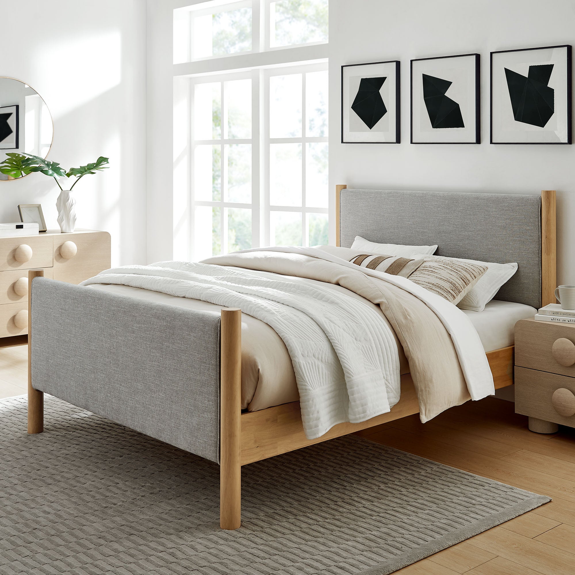 Maven King Size Fabric Upholstered Platform Bed