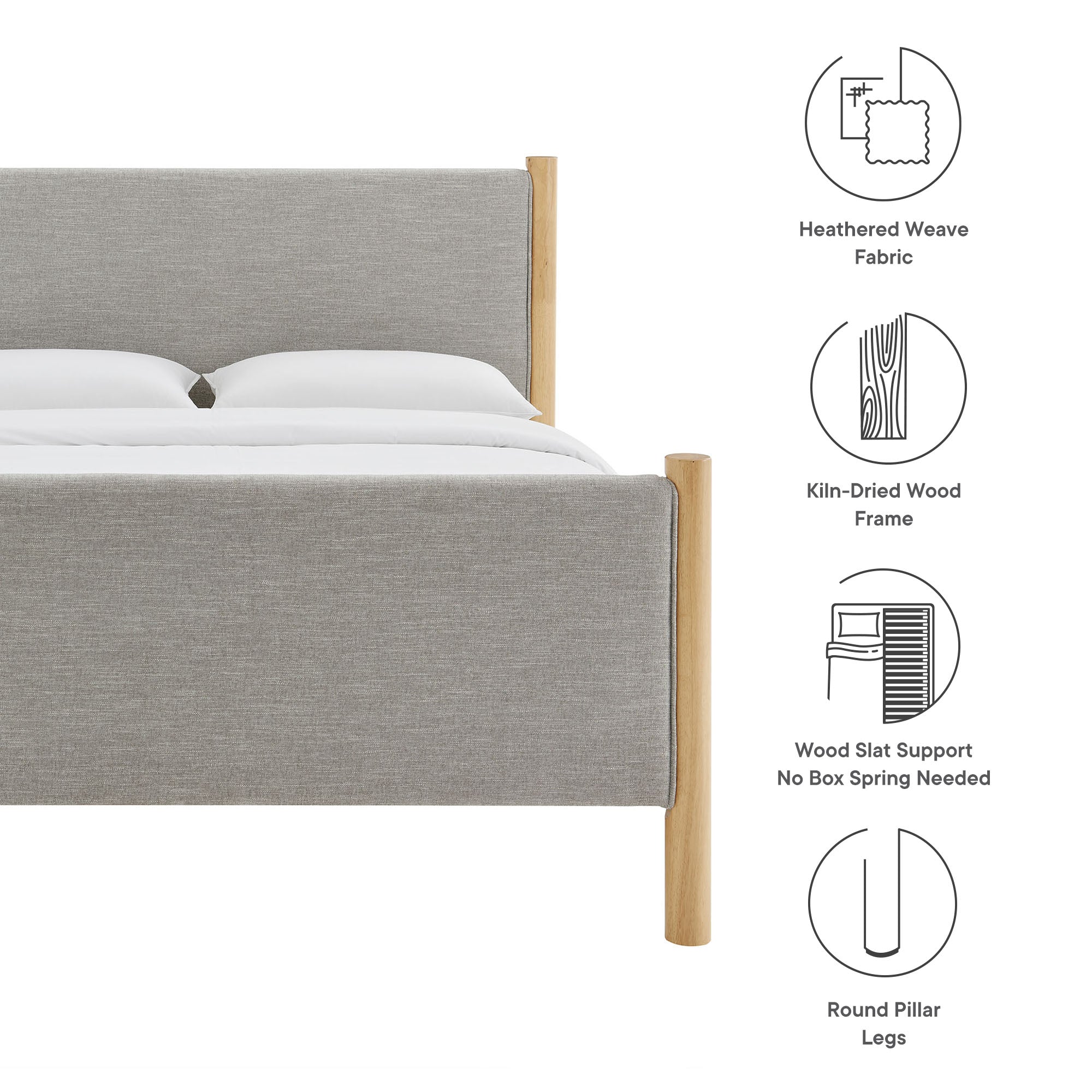 Maven King Size Fabric Upholstered Platform Bed