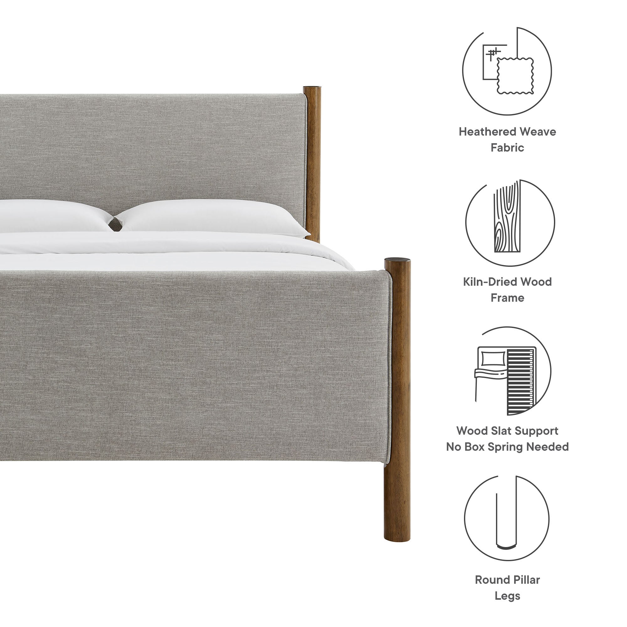 Maven King Size Fabric Upholstered Platform Bed