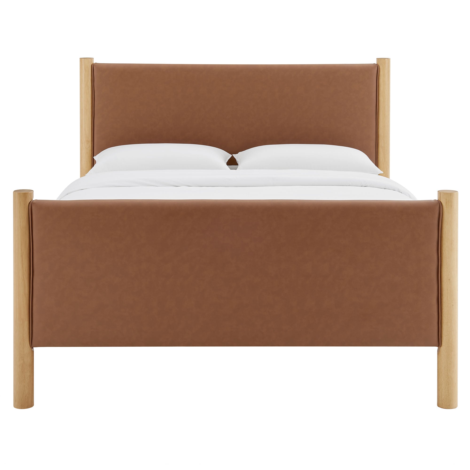 Maven King Size Vegan Leather Upholstered Platform Bed