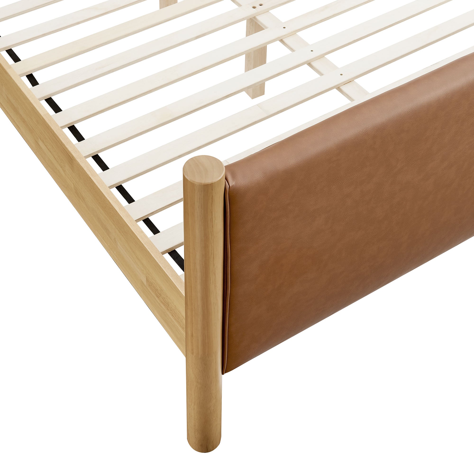 Maven King Size Vegan Leather Upholstered Platform Bed