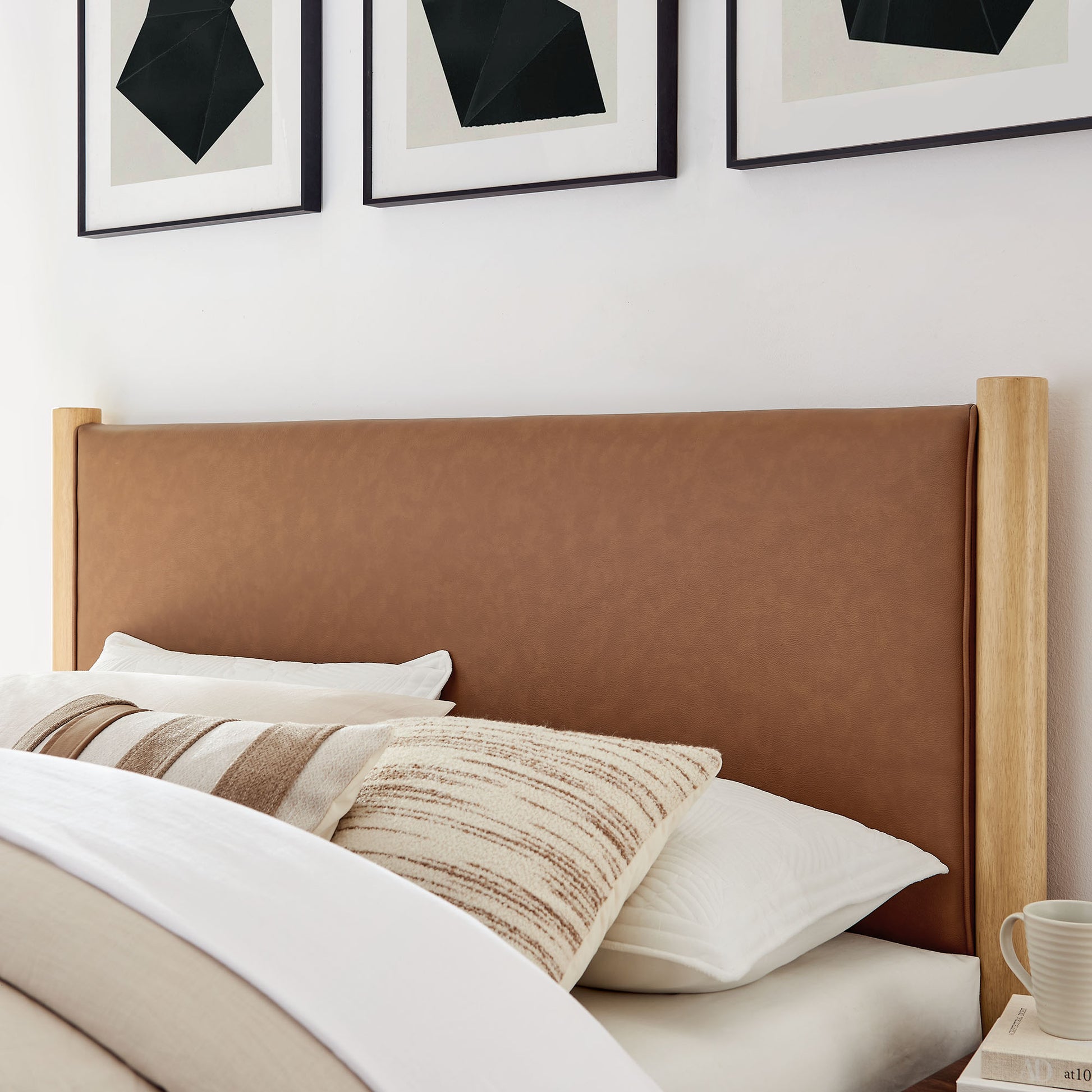 Maven King Size Vegan Leather Upholstered Platform Bed
