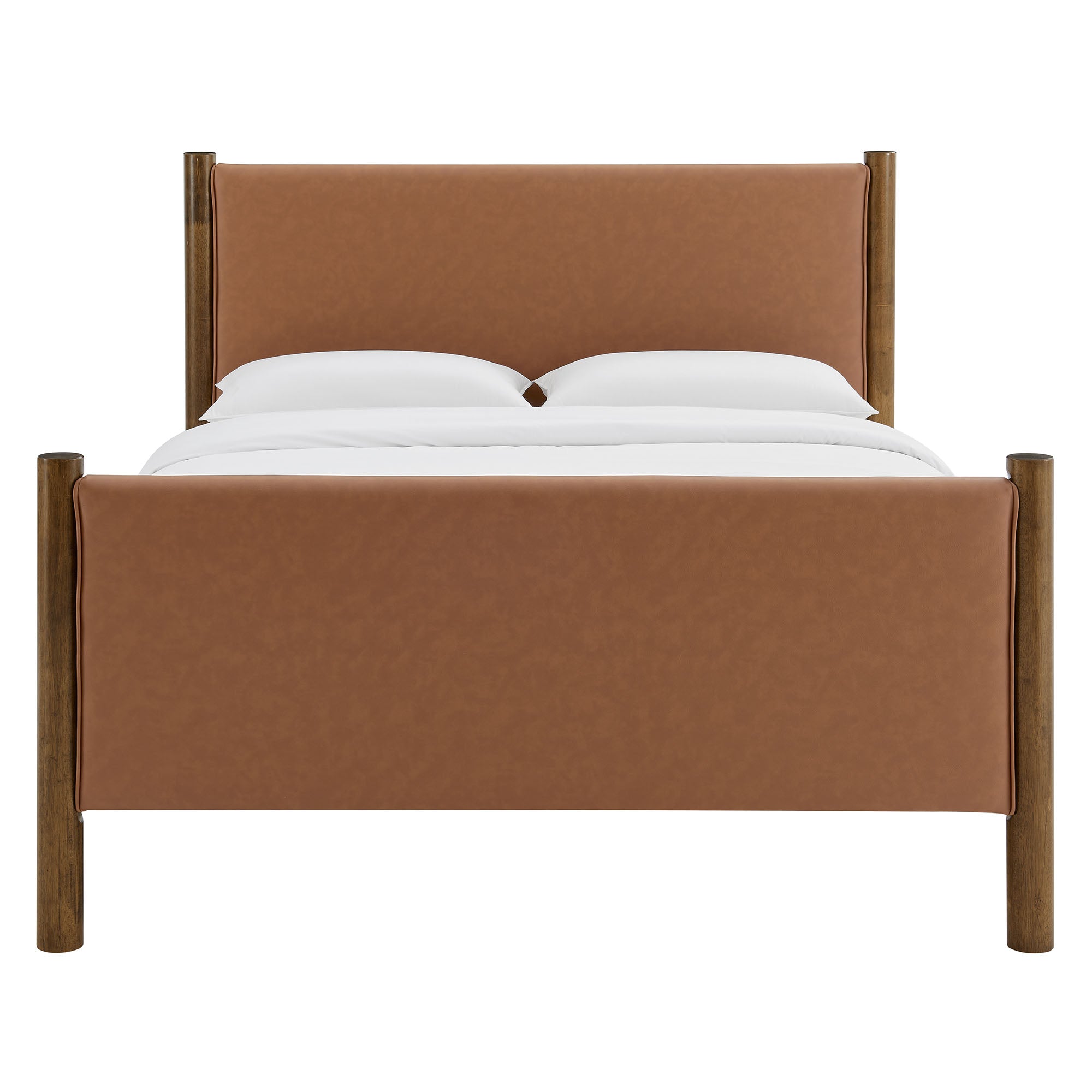 Maven King Size Vegan Leather Upholstered Platform Bed