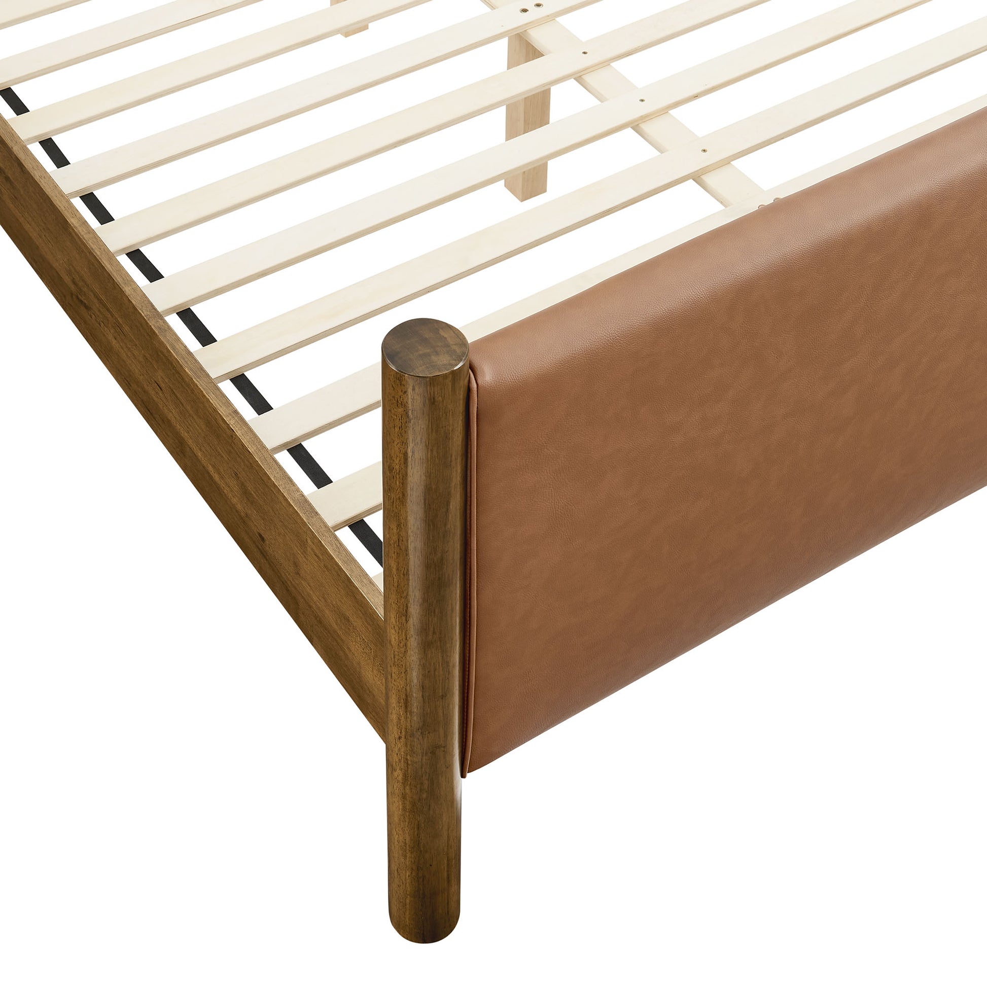 Maven King Size Vegan Leather Upholstered Platform Bed