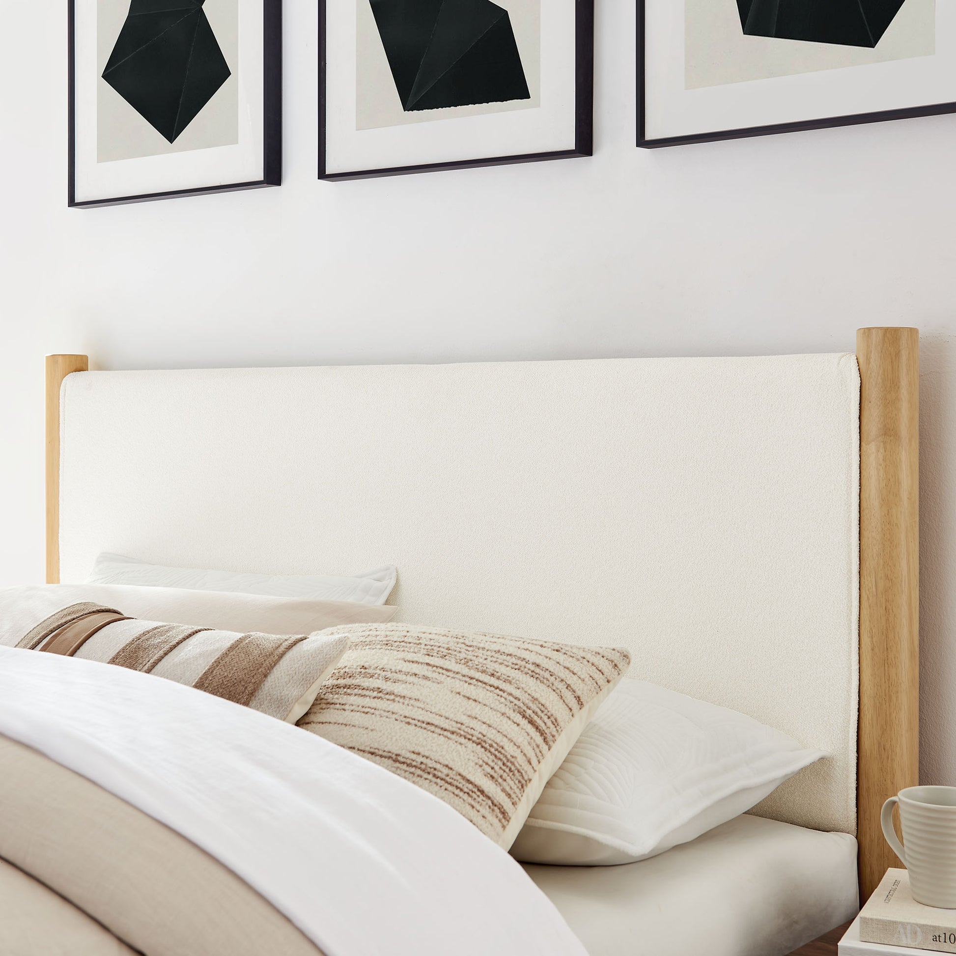 Maven King Size Boucle Upholstered Platform Bed