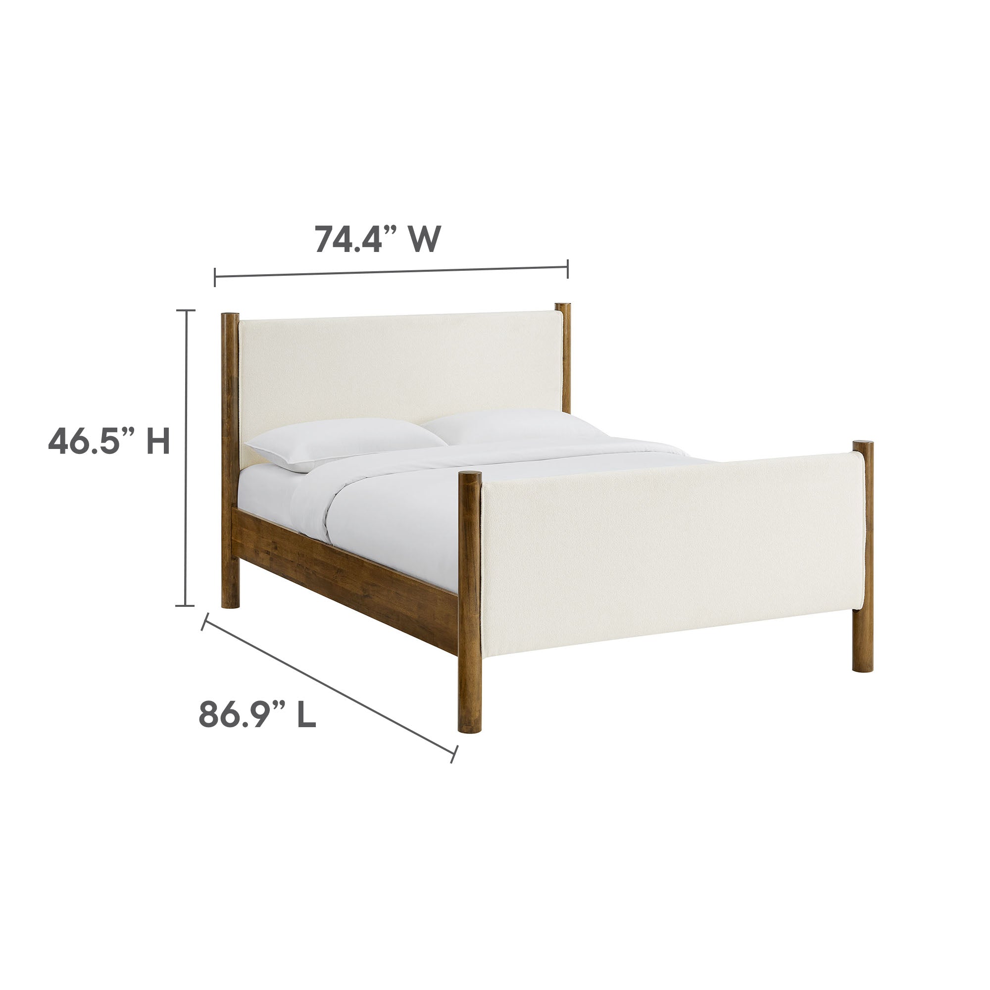 Maven King Size Boucle Upholstered Platform Bed