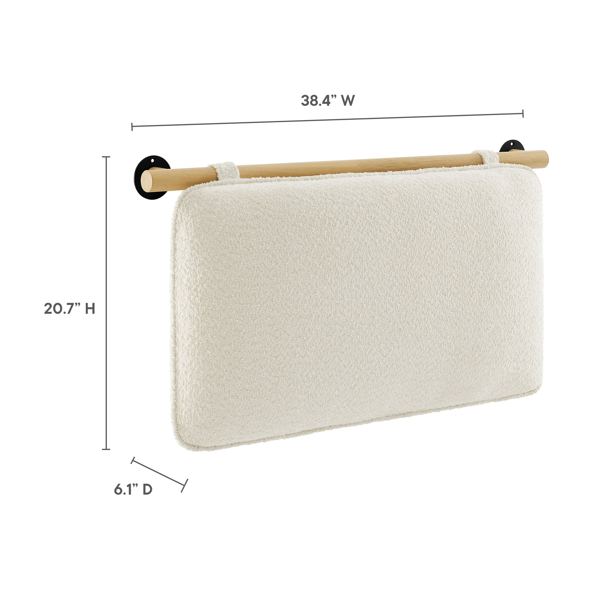 Anela Wall-Mounted Upholstered Headboard - Oat Walnut