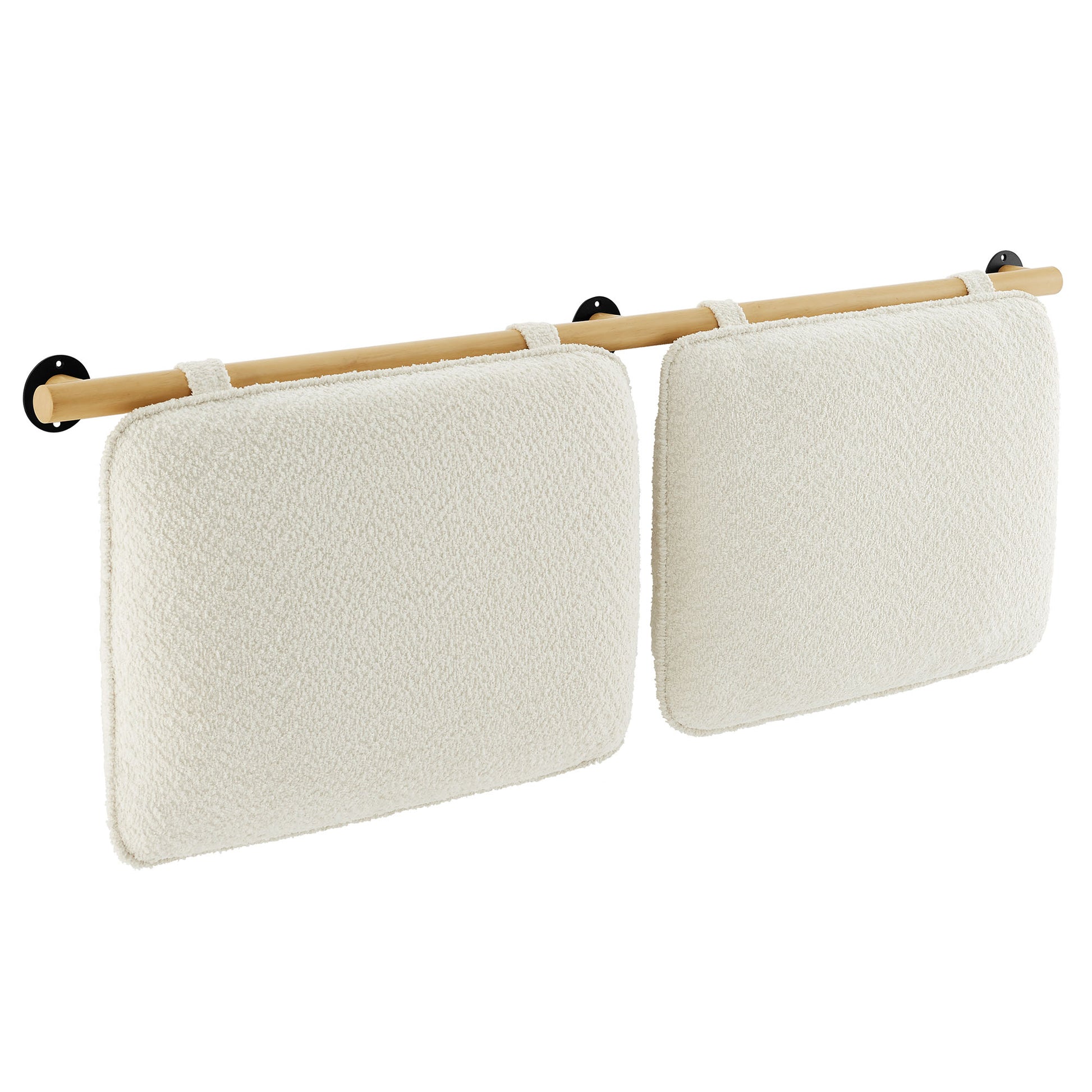 Anela Wall-Mounted Chenille Upholstered Full Headboard - Cream Natural
