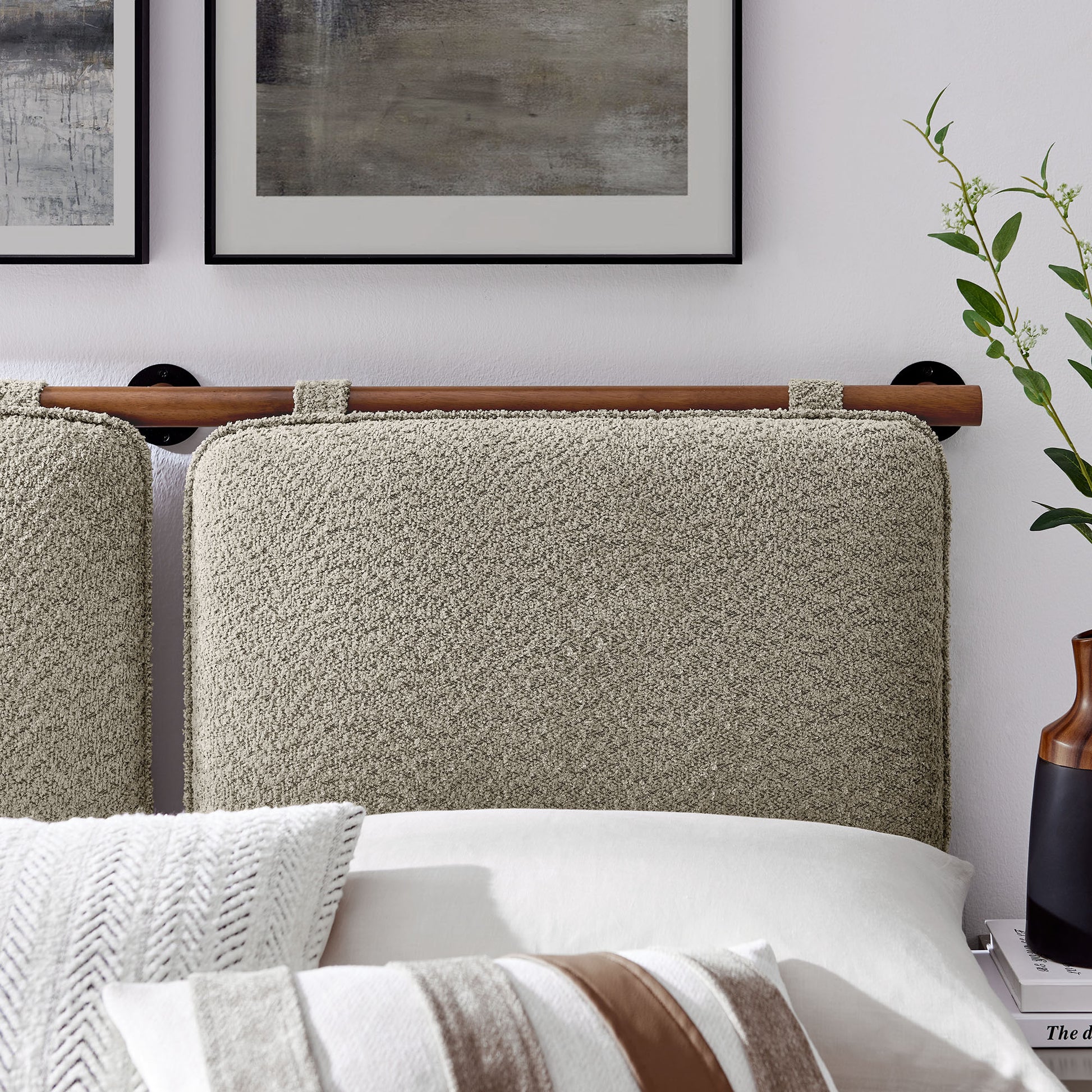 Anela Wall-Mounted Chenille Upholstered Full Headboard