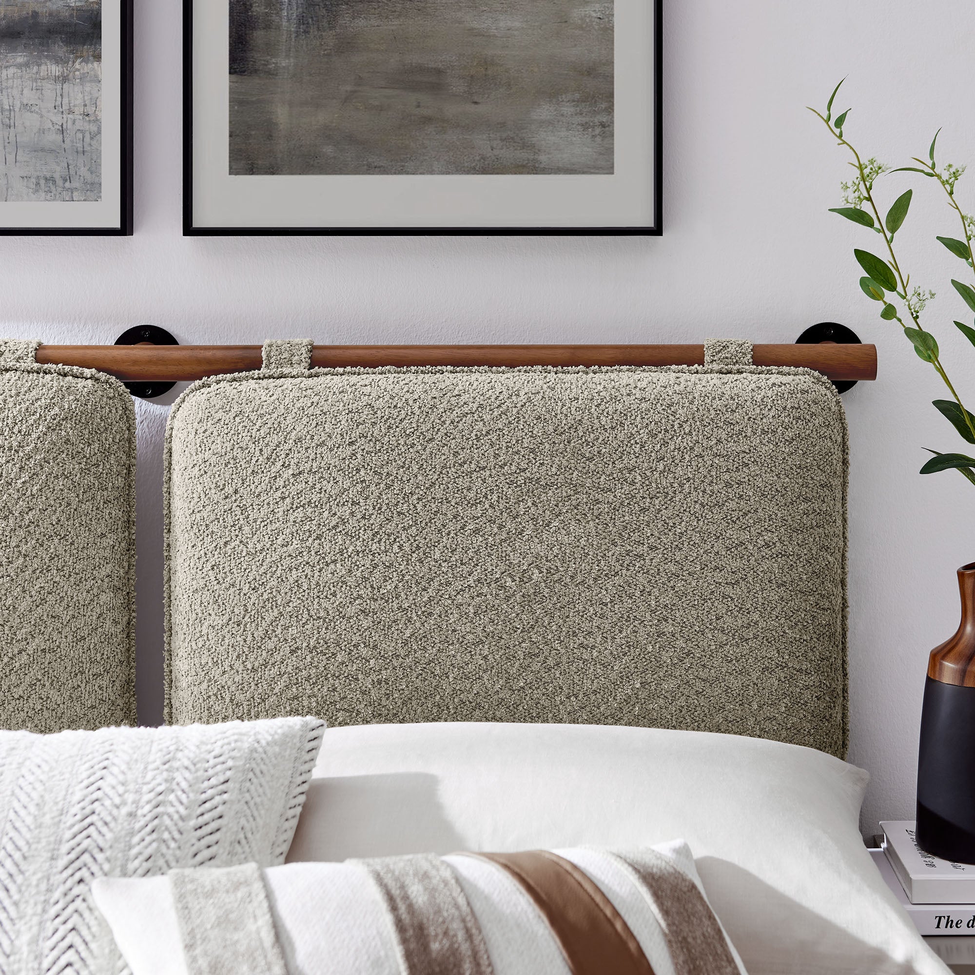 Anela Wall-Mounted Chenille Upholstered Full Headboard