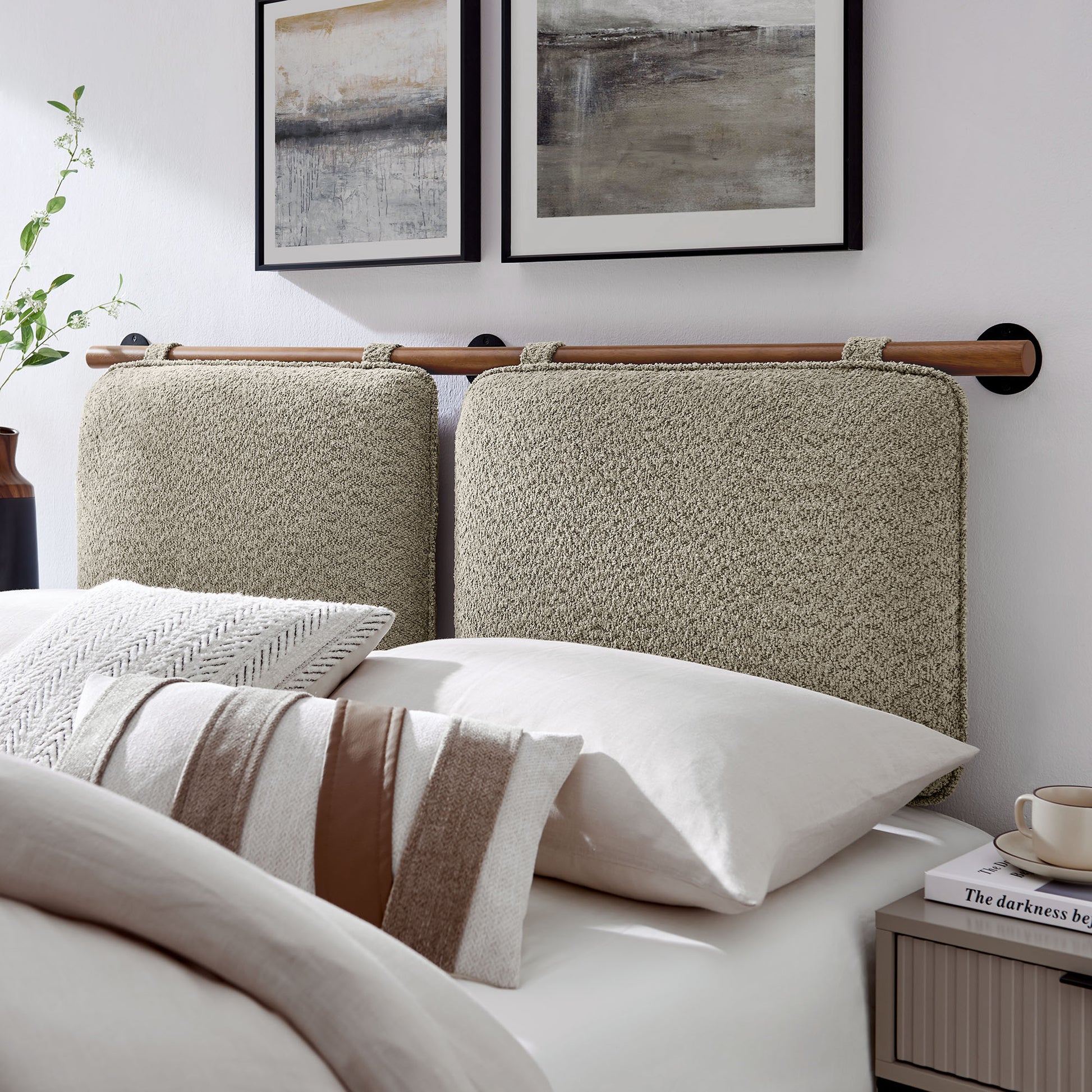 Anela Wall-Mounted Chenille Upholstered Full Headboard