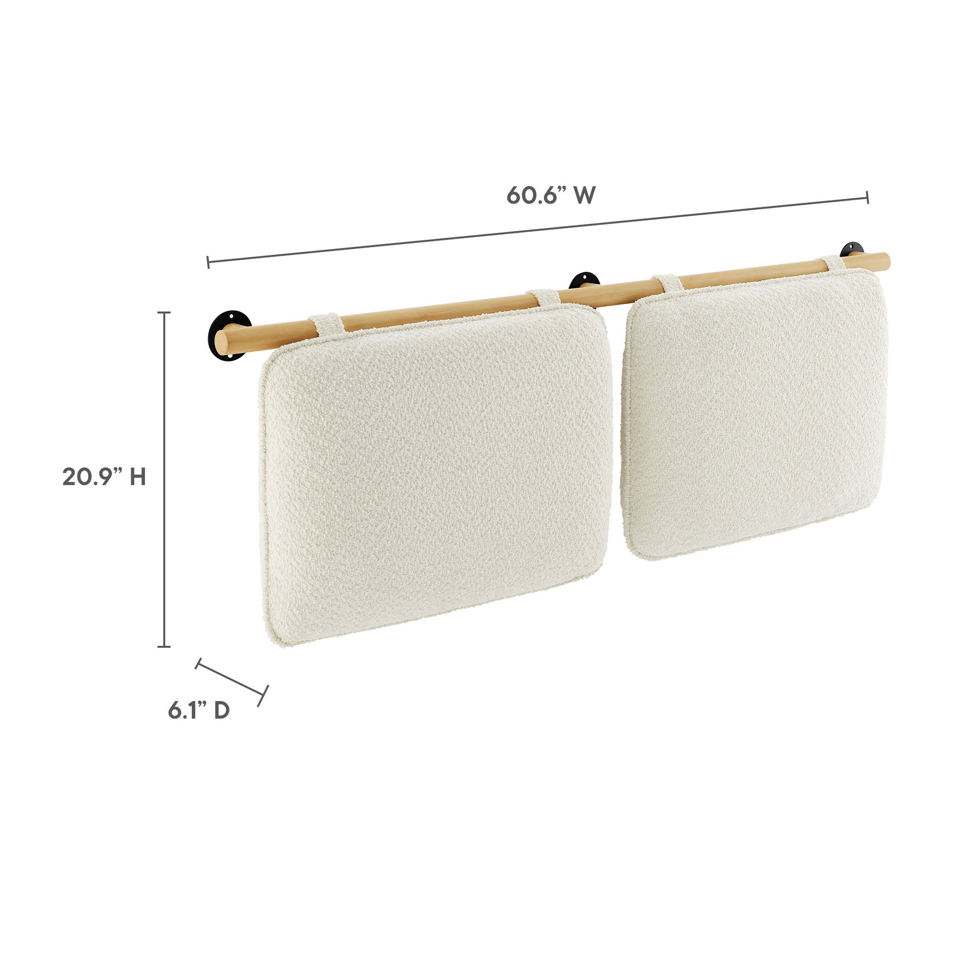 Anela Wall-Mounted Upholstered Headboard - Oatmeal Walnut