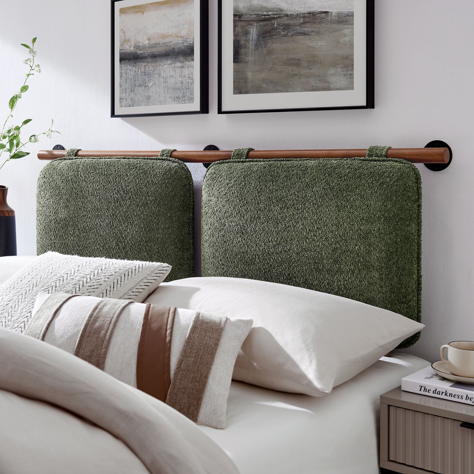 Anela Wall-Mounted Chenille Upholstered King Size Headboard