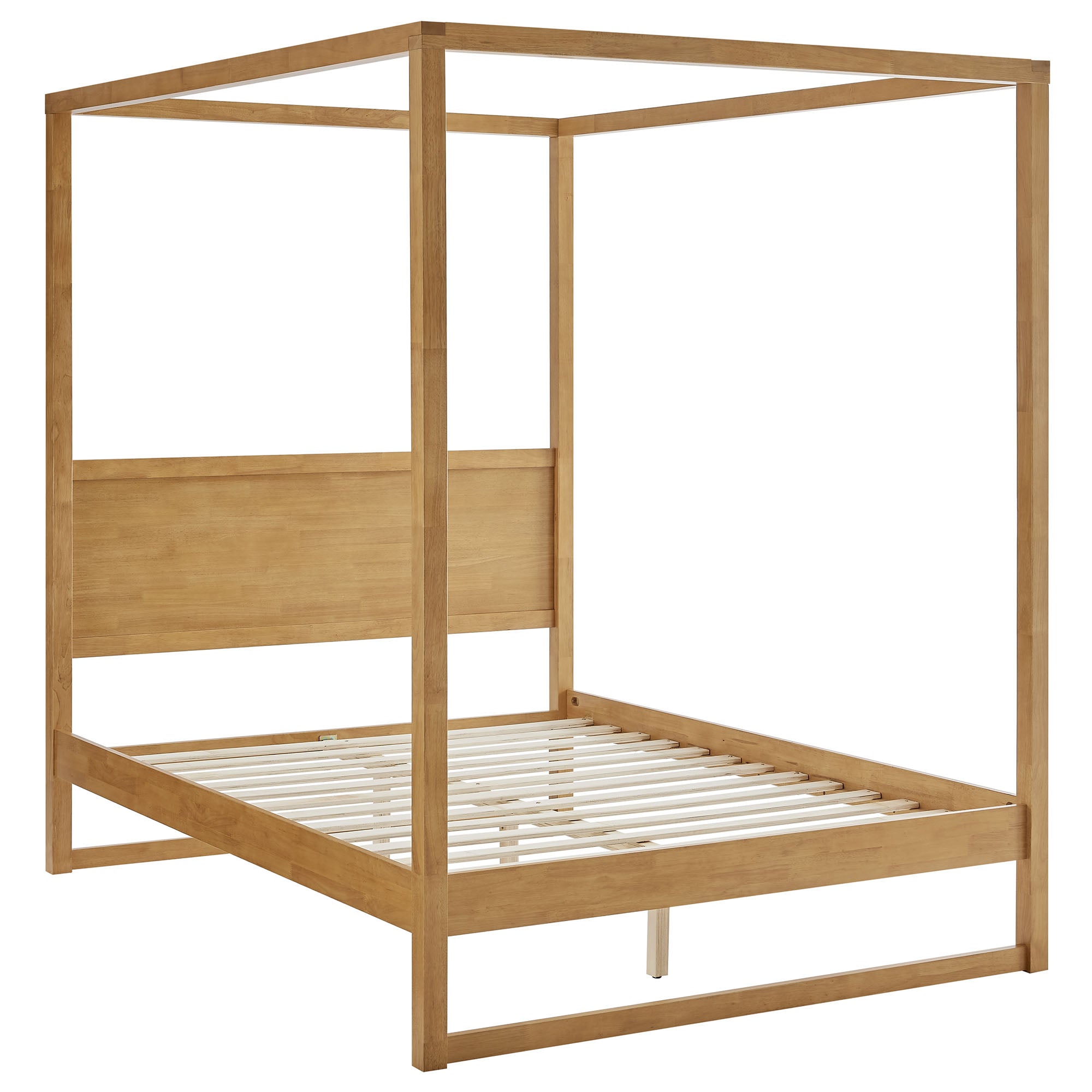 Alva Wood Canopy Platform Bed - Oak