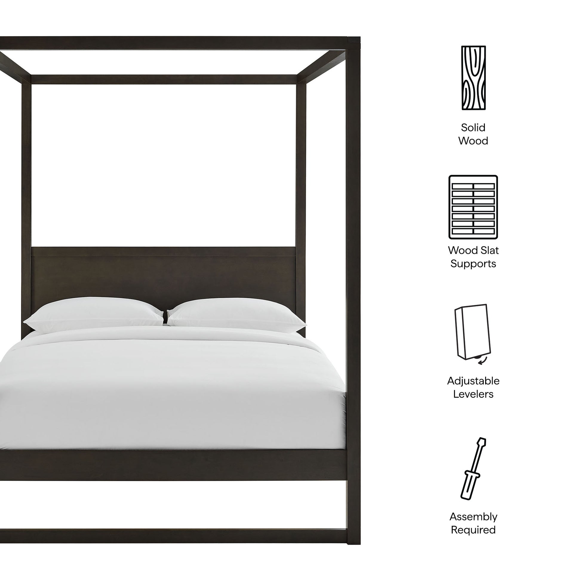 Alva King Wood Canopy Platform Bed