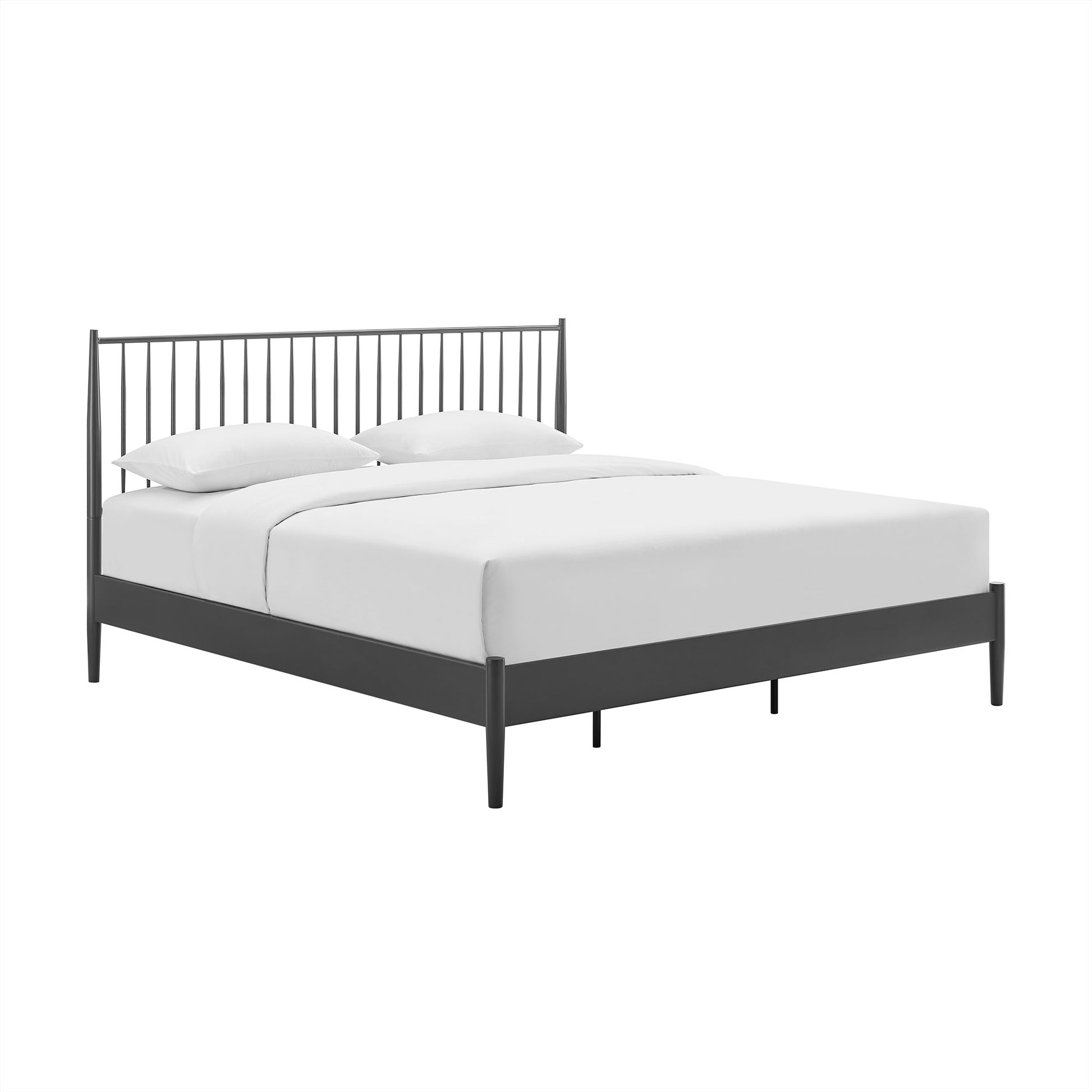 Adair Spindle Metal King Platform Bed - Charcoal