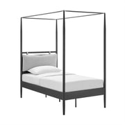 Marlowe 4-Poster Canopy Metal Twin Platform Bed - Charcoal
