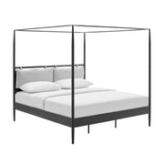 Marlowe 4-Poster Canopy Metal King Platform Bed - Charcoal