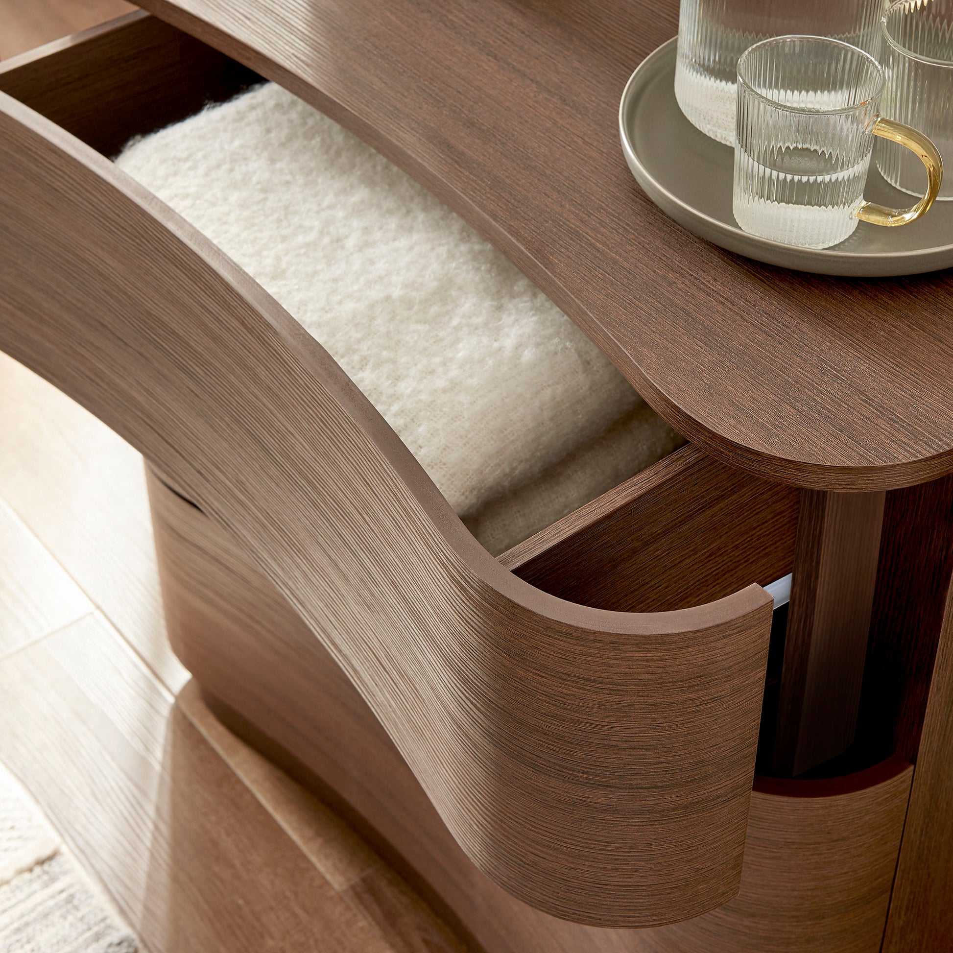 Mirae 3-Drawer Curved Compact Dresser