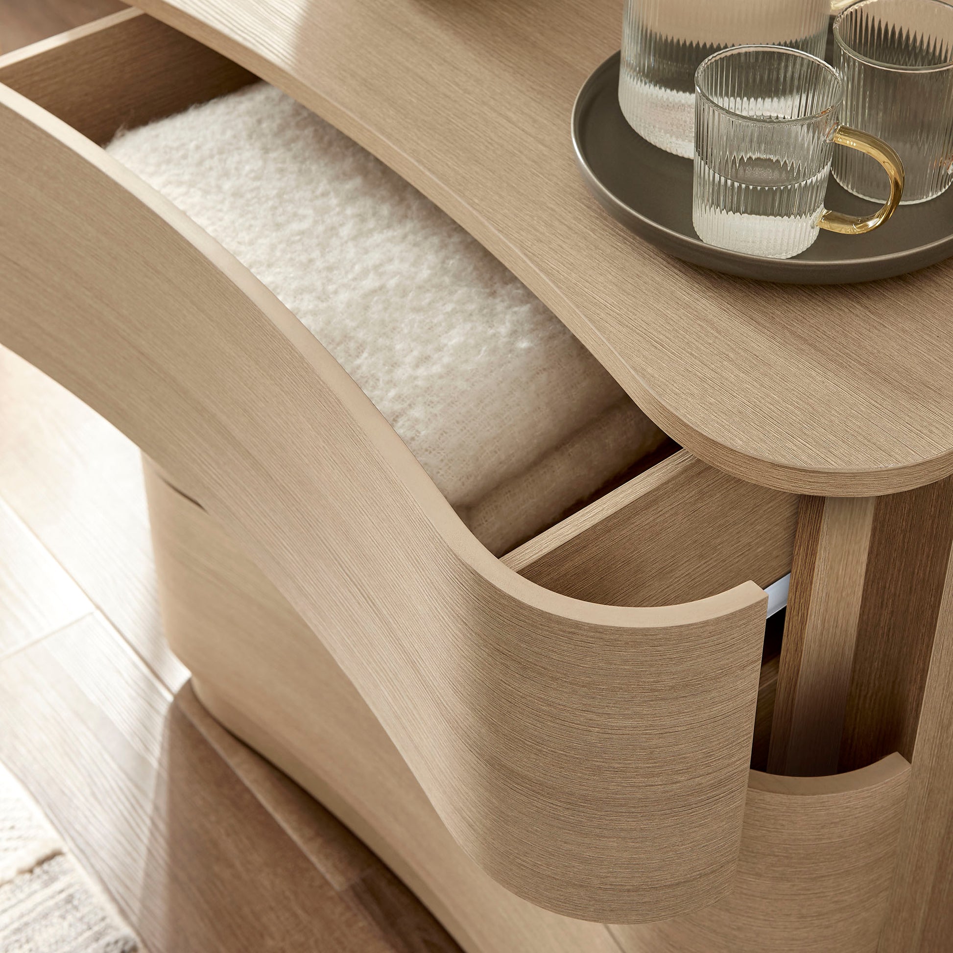 Mirae 3-Drawer Curved Compact Dresser