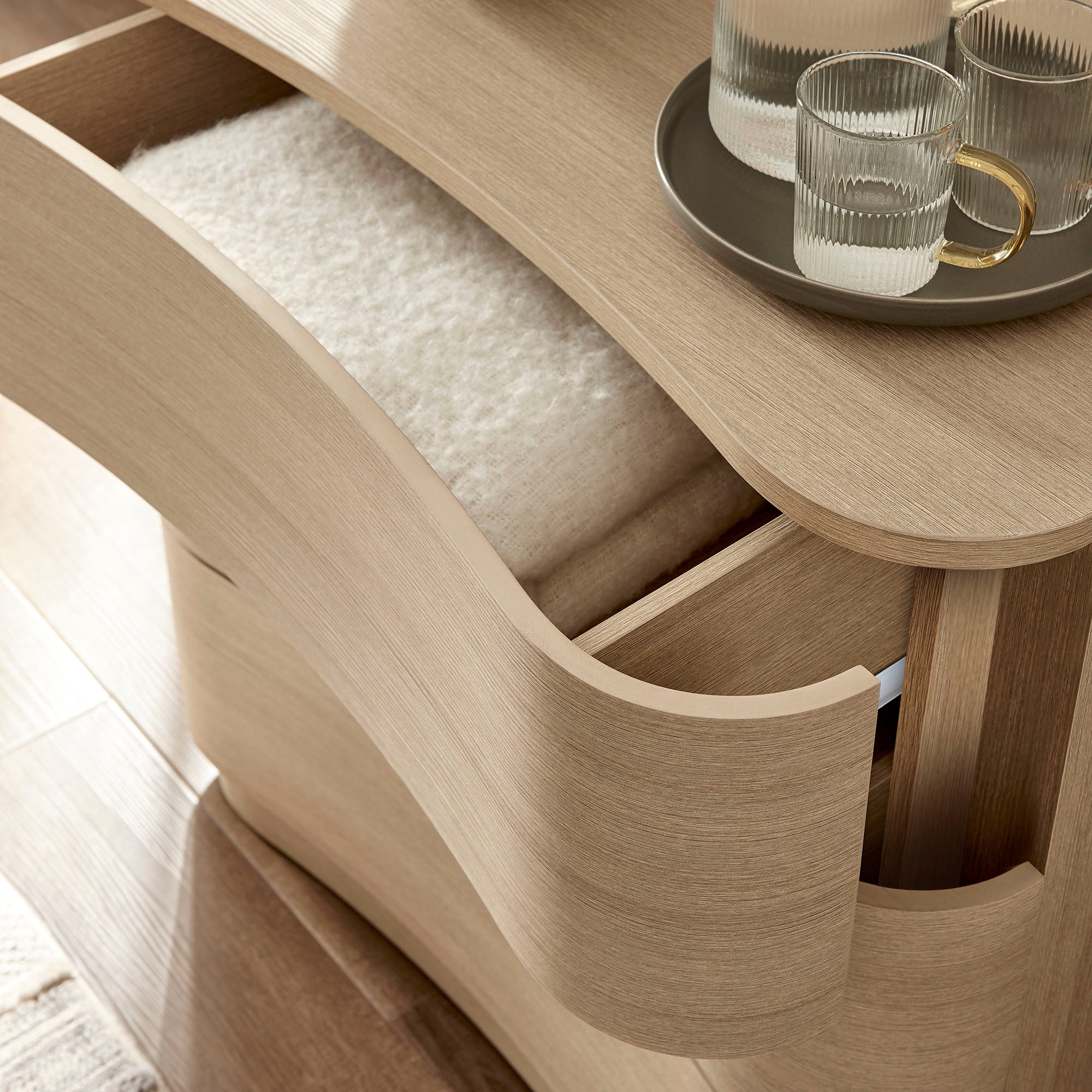 Mirae 3-Drawer Curved Compact Dresser