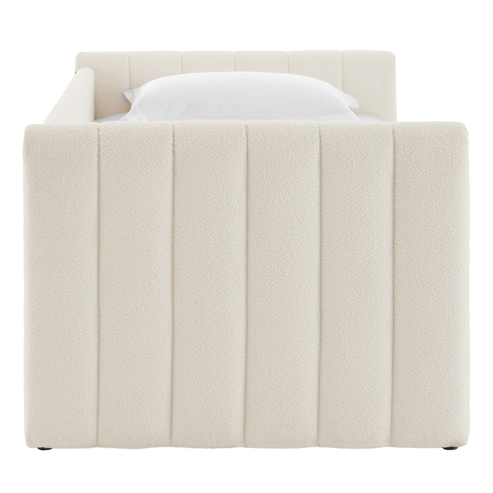 Veyla Channel Tufted Boucle Twin Daybed With Trundle