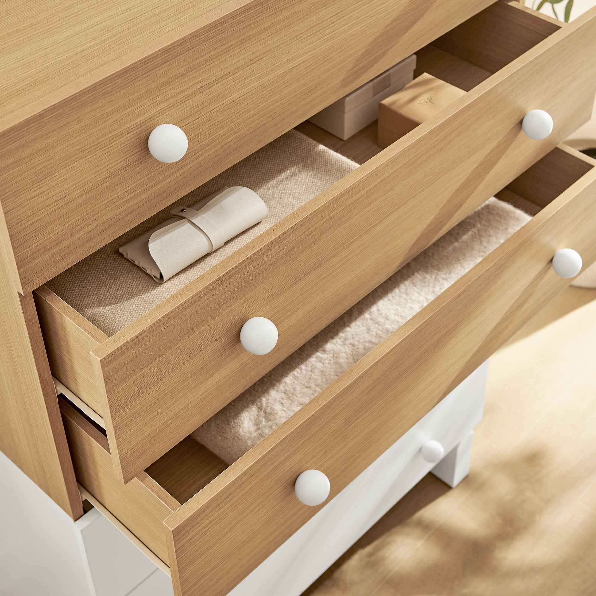 Nolia 6-Drawer Color Block Dresser Chest