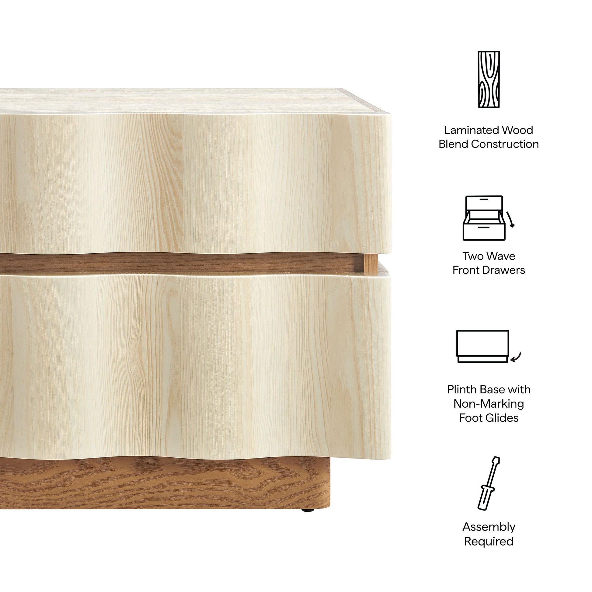 Isola 2 Drawer Nightstand