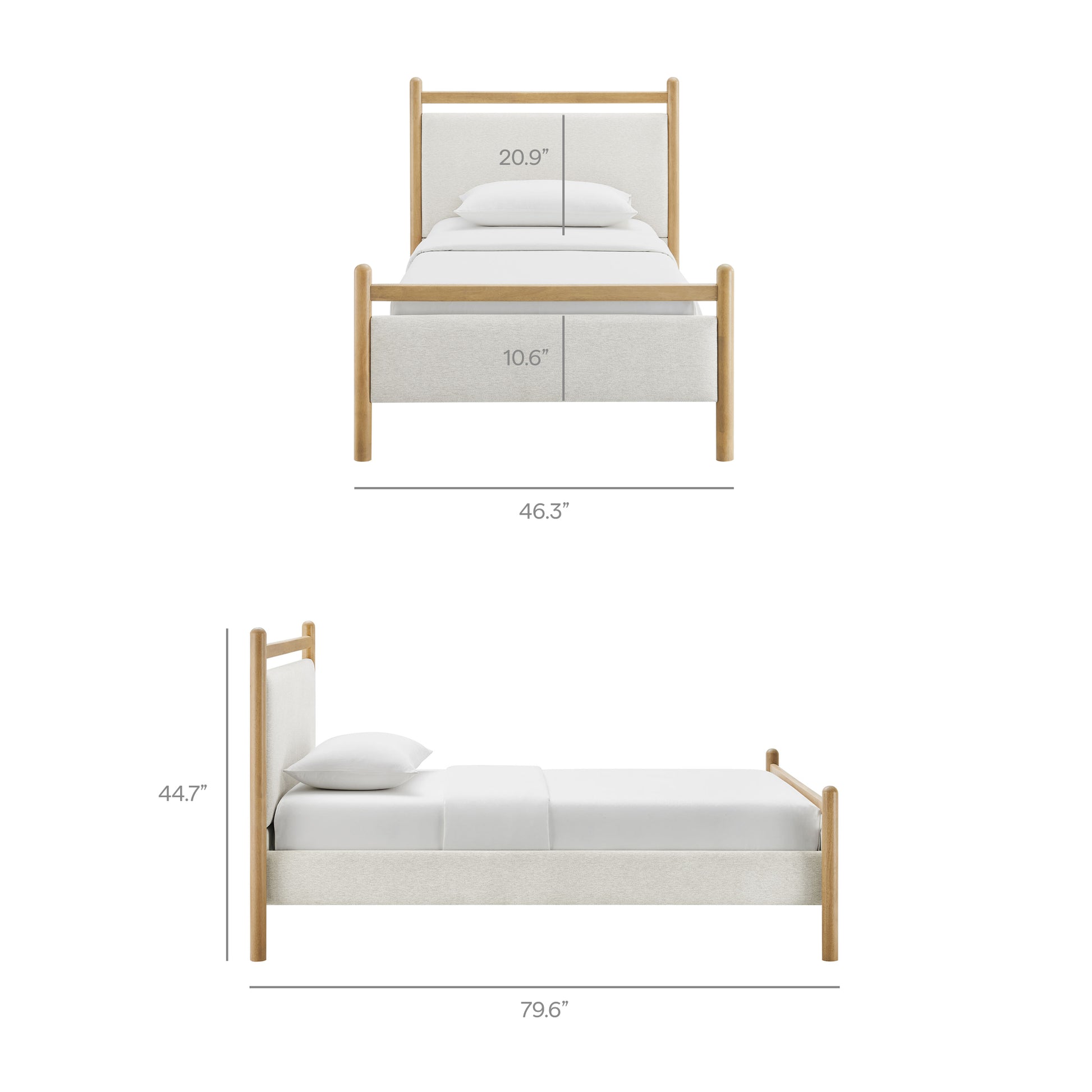 Ginny Twin Size Platform Bed Frame - Wenge Heathered Ivory