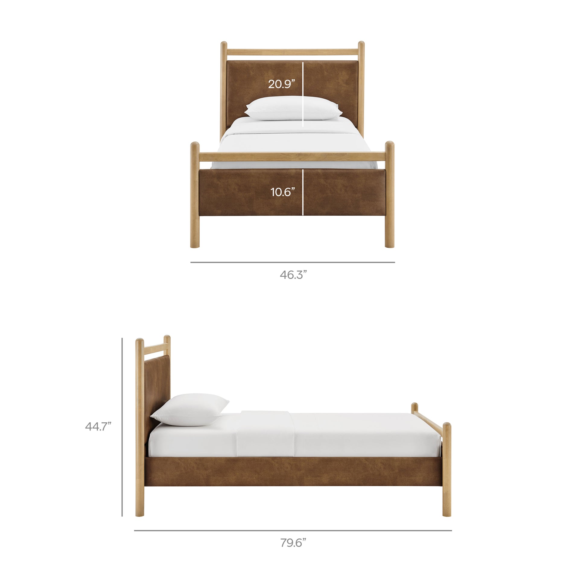 Ginny Twin Size Vegan Leather Platform Bed Frame