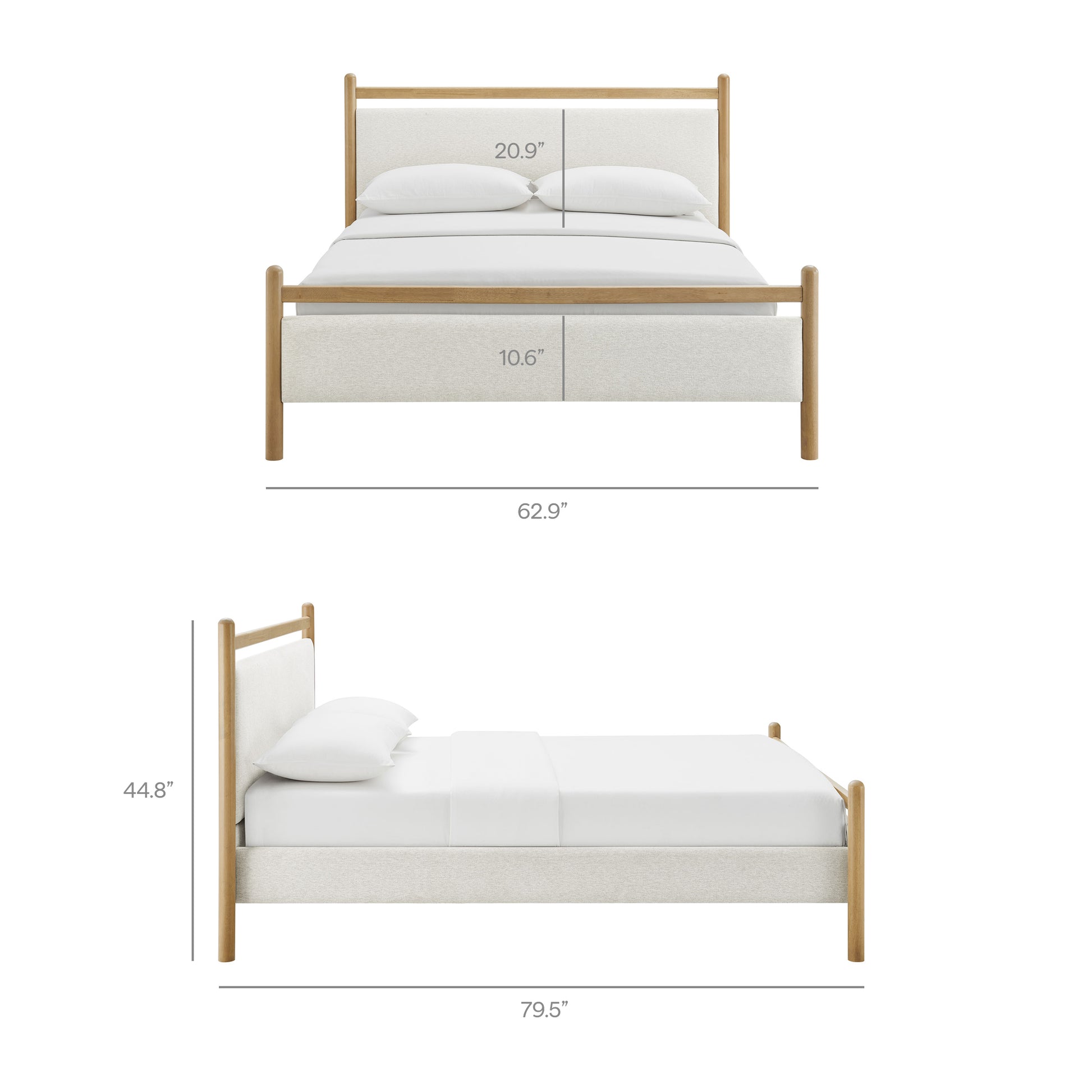 Ginny Full Size Platform Bed Frame - Wenge Heathered Ivory