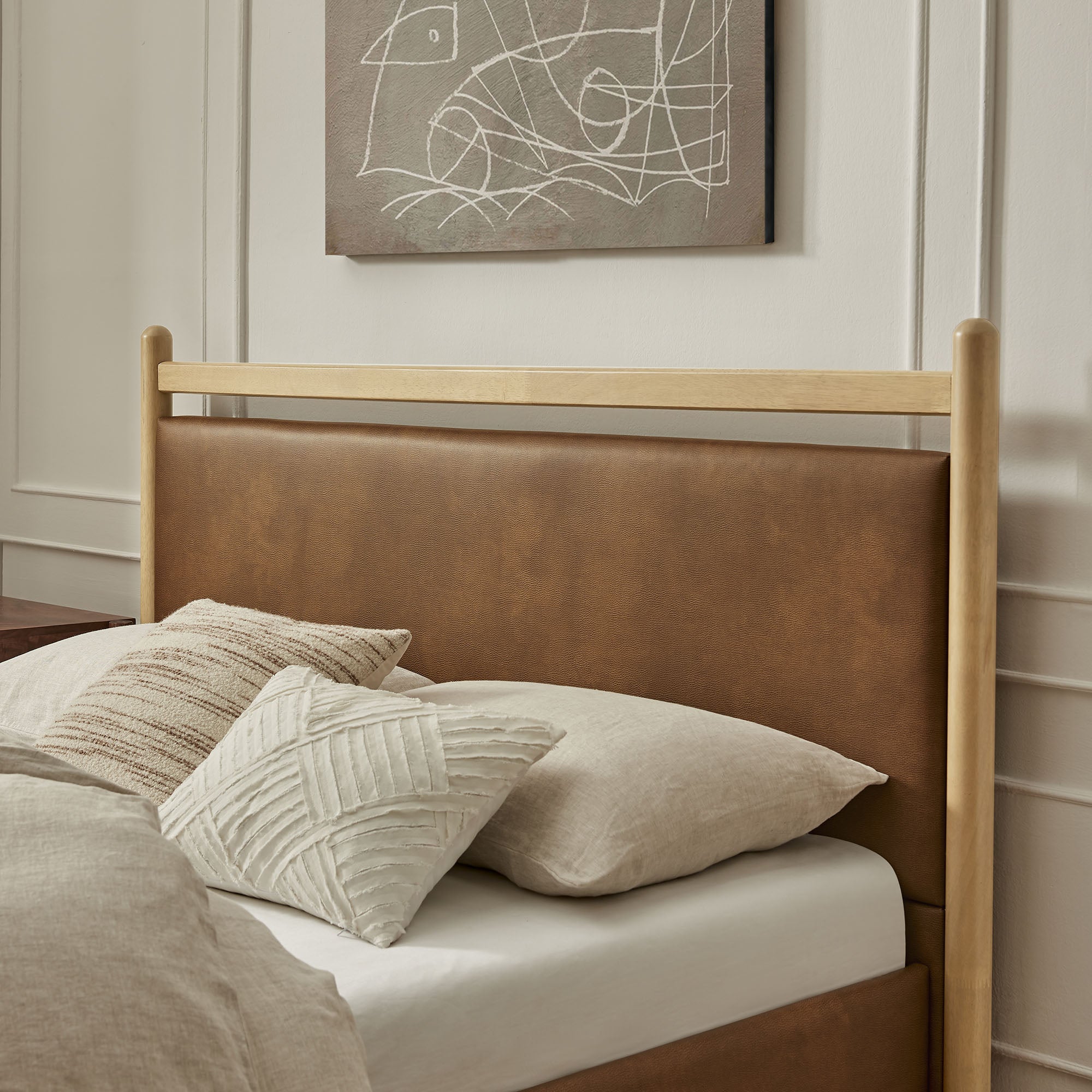 Ginny Full Size Vegan Leather Platform Bed Frame