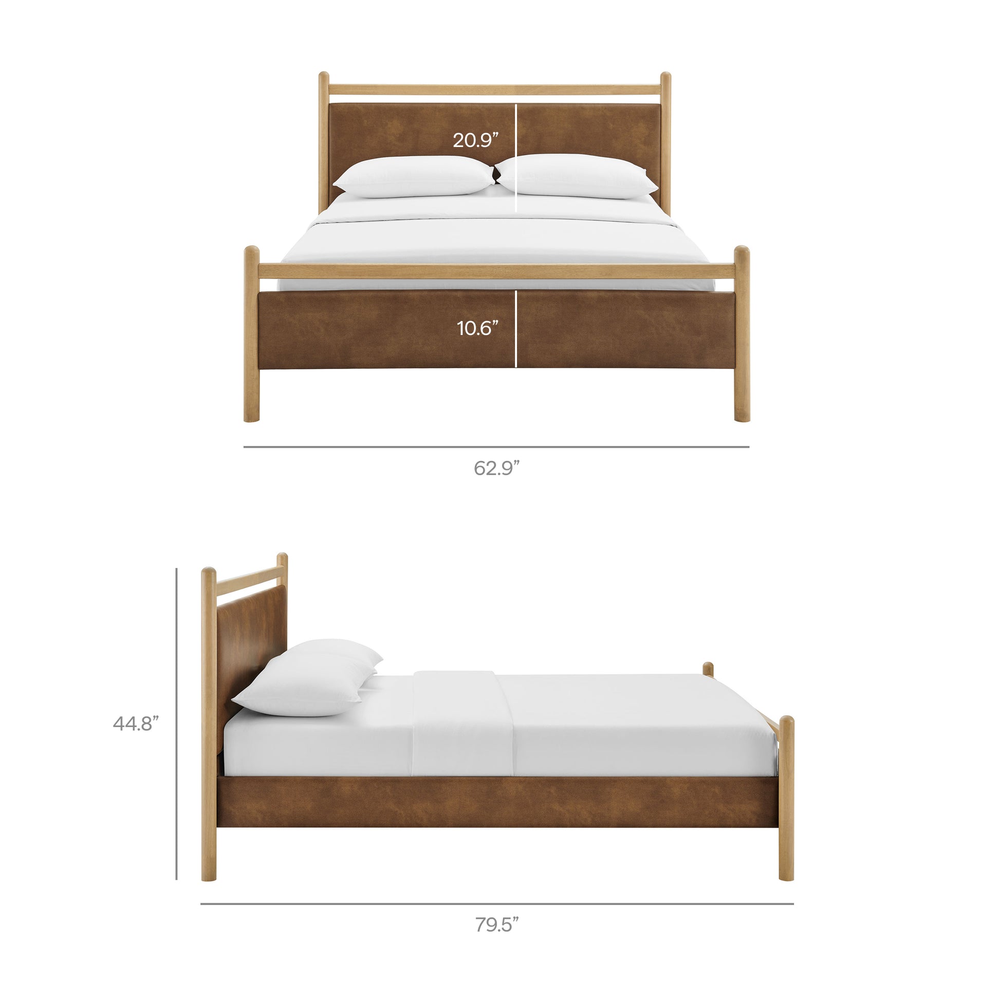 Ginny Full Size Vegan Leather Platform Bed Frame