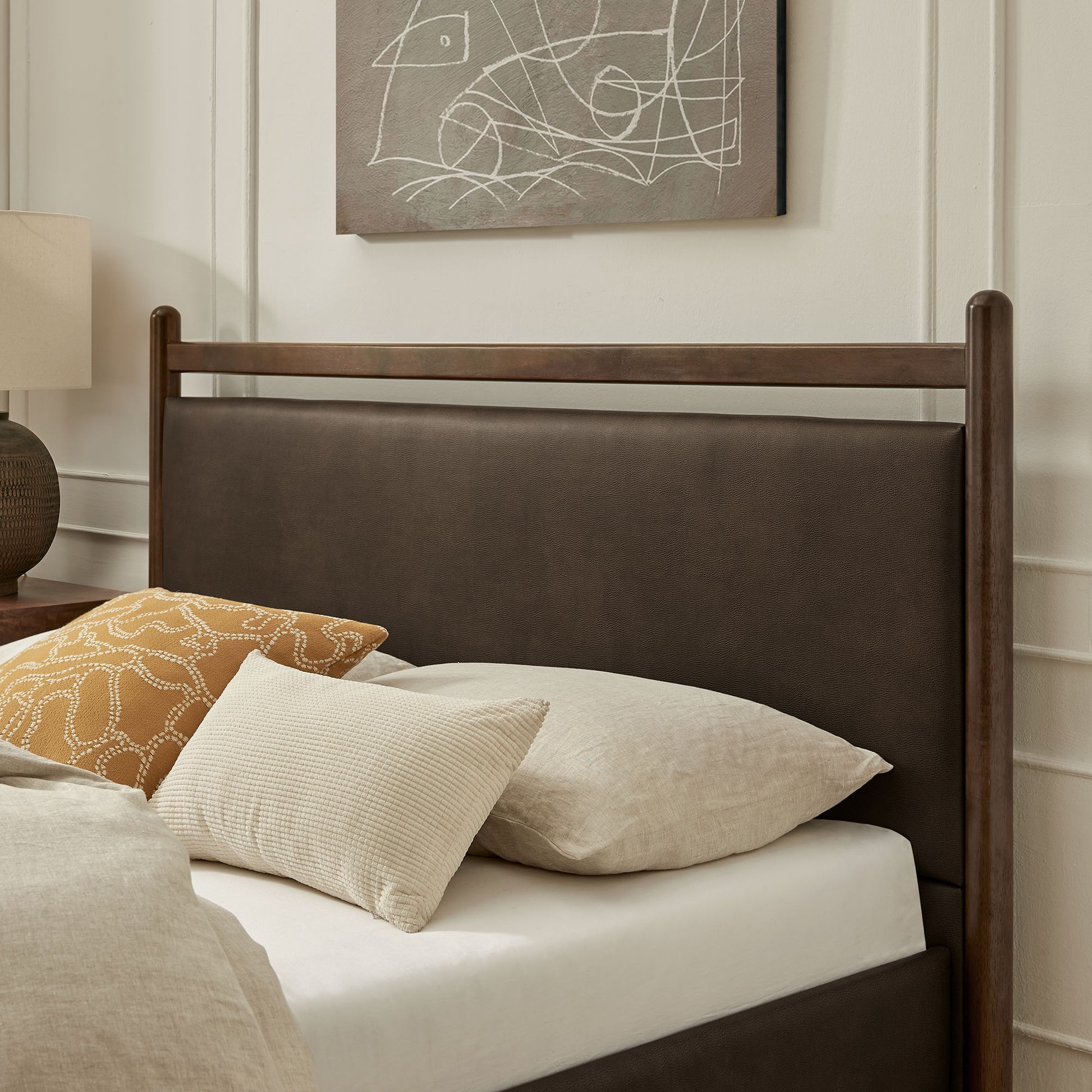 Ginny Full Size Vegan Leather Platform Bed Frame
