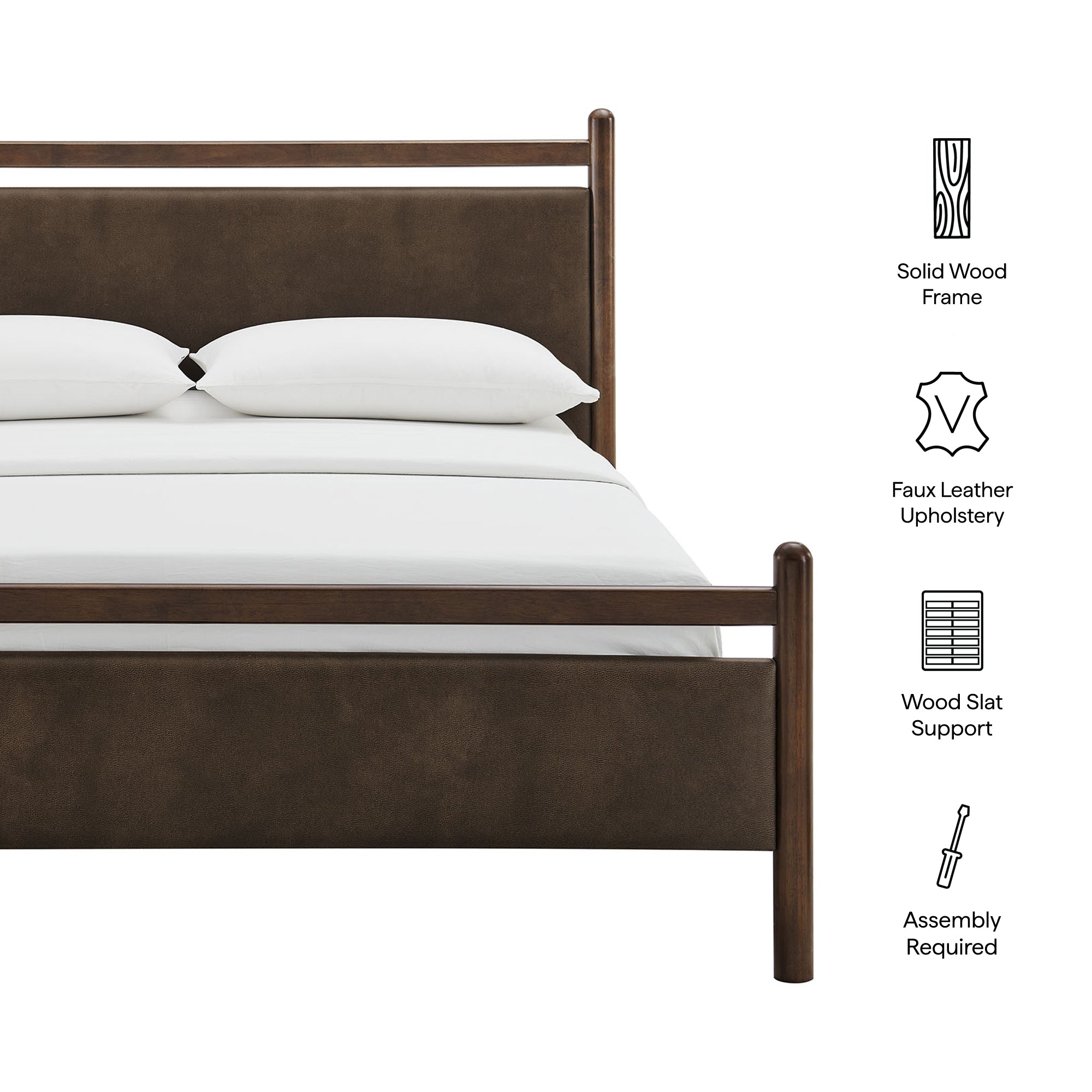 Ginny Full Size Vegan Leather Platform Bed Frame