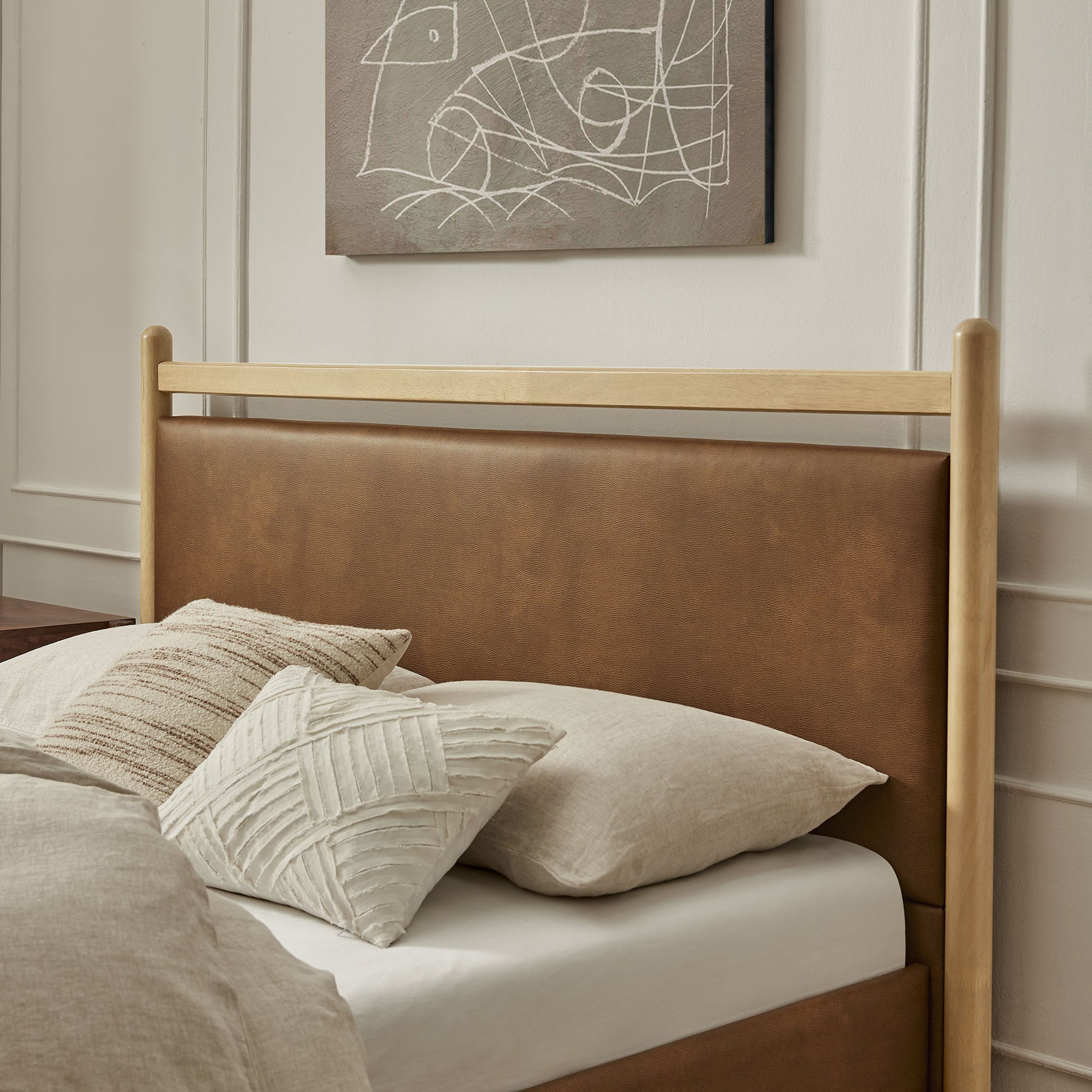 Ginny Vegan Leather Platform Bed Frame