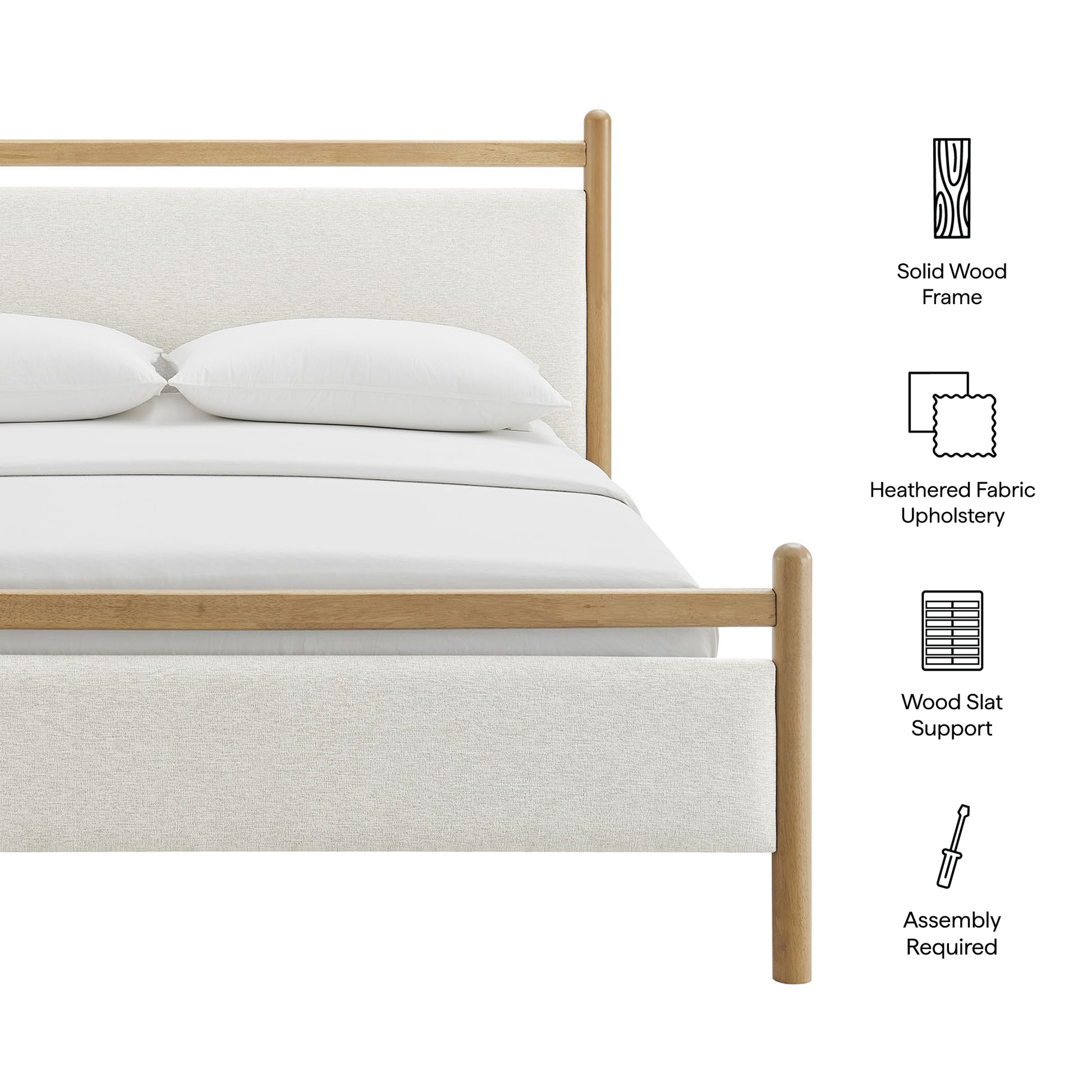 Ginny King Size Platform Bed Frame - Wenge Heathered Dark Gray