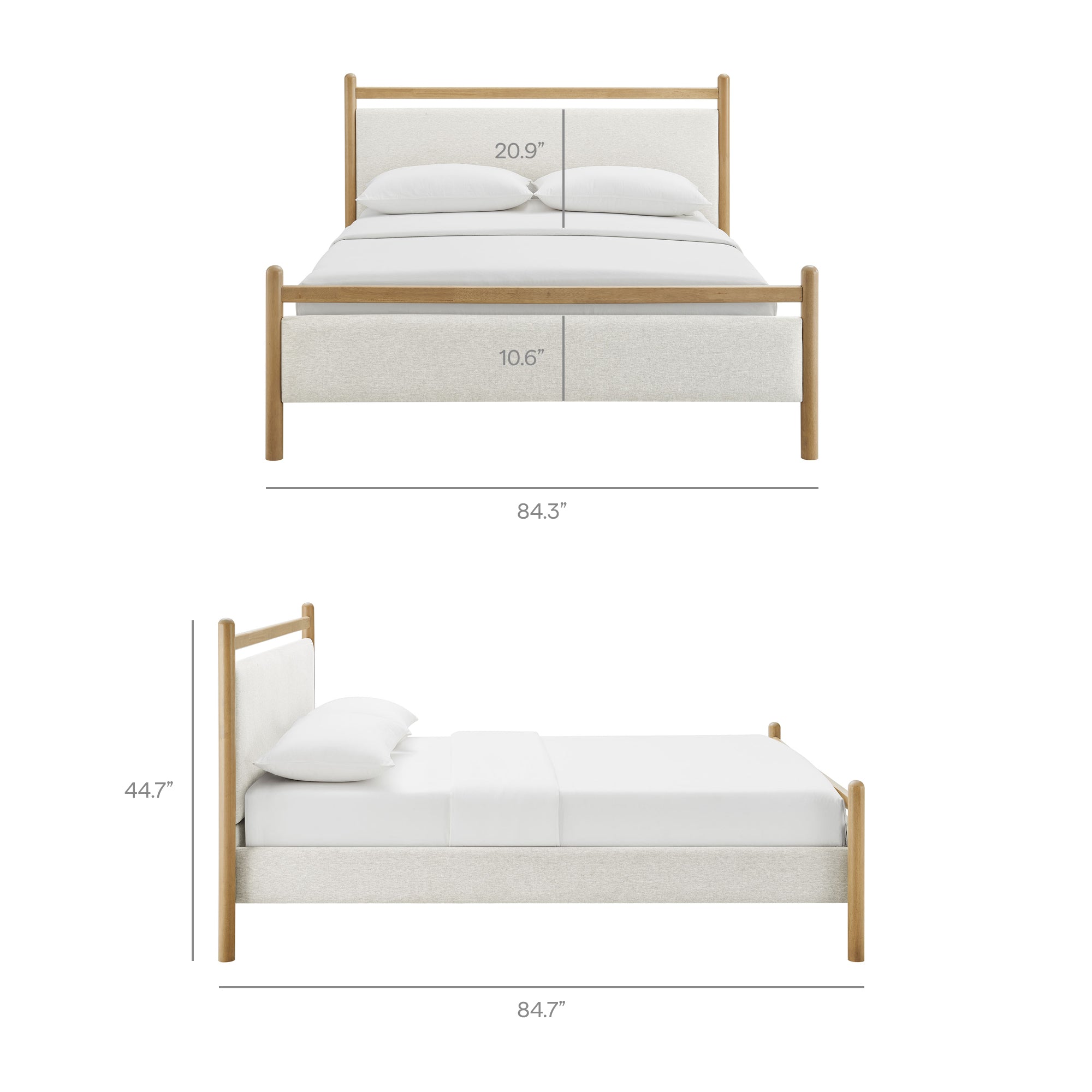 Ginny King Size Platform Bed Frame - Wenge Heathered Ivory