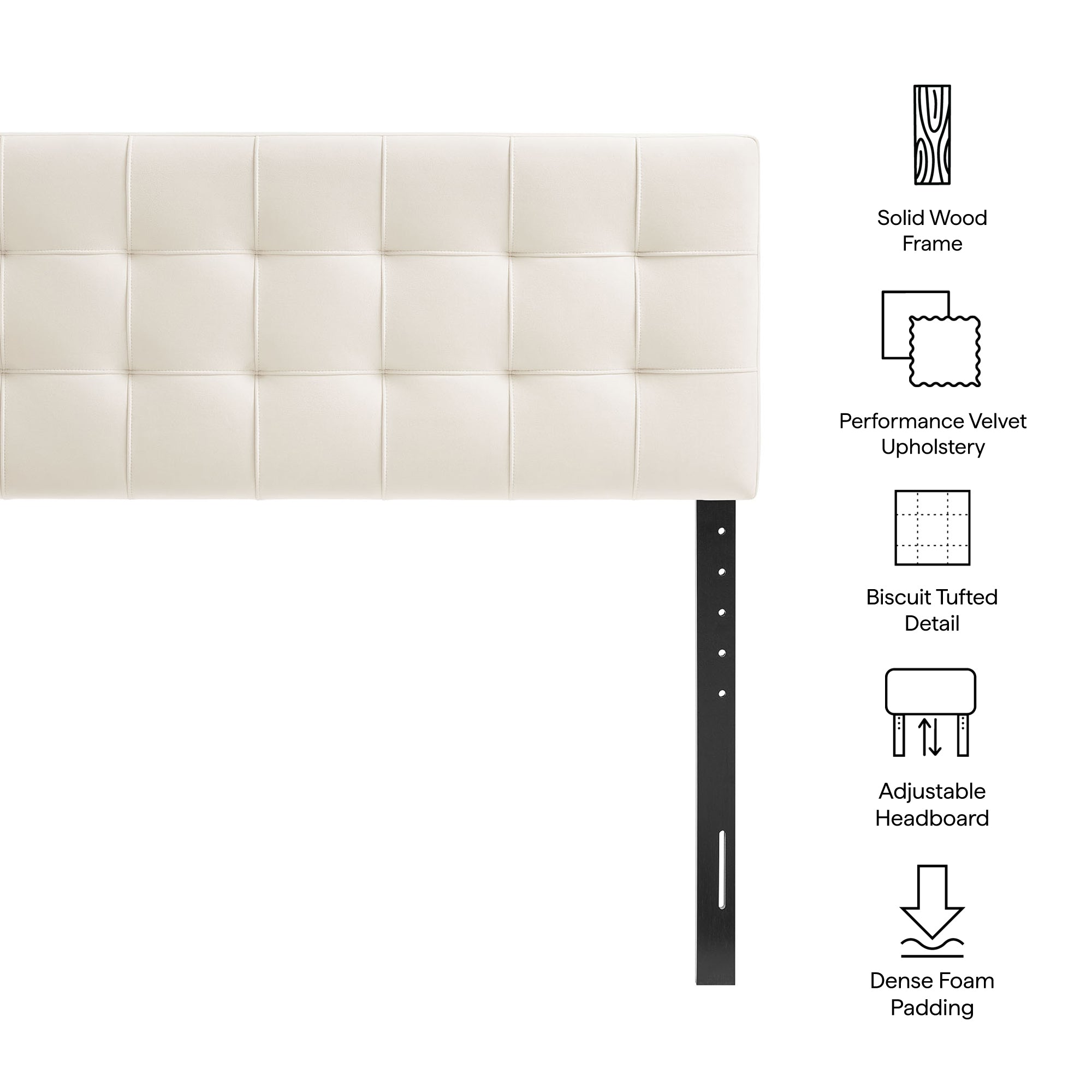 Lily Stain-Resistant Performance Velvet Full Size Headboard - Chocolate Brown