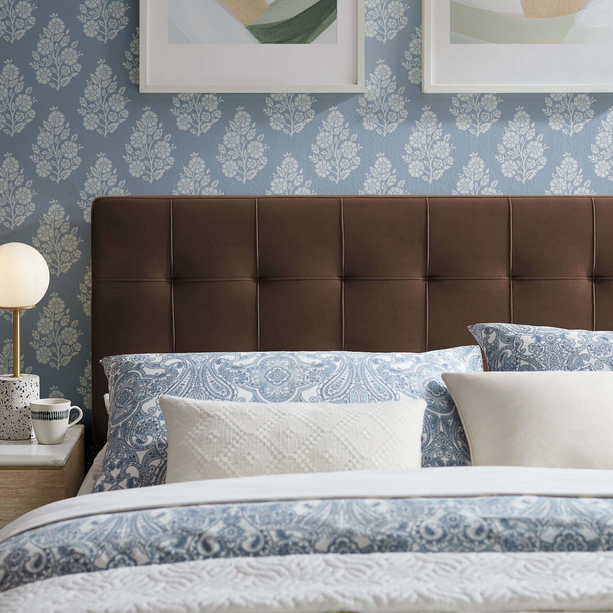 Lily Stain-Resistant Performance Velvet Full Size Headboard