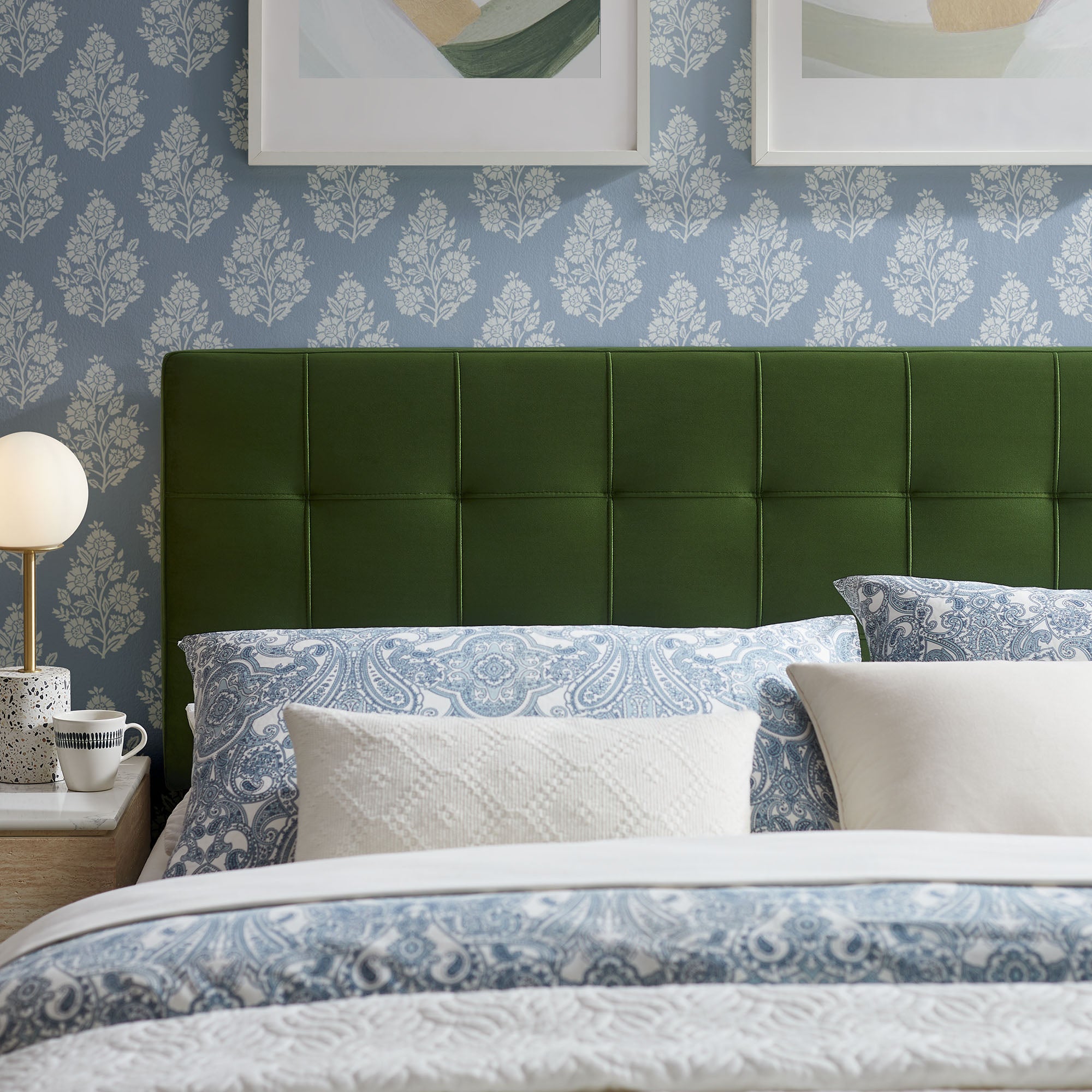 Lily Stain-Resistant Performance Velvet Full Size Headboard