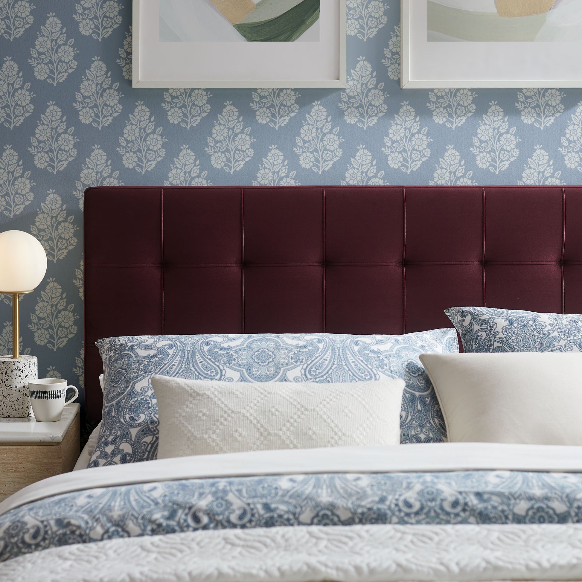 Lily Stain-Resistant Performance Velvet Full Size Headboard
