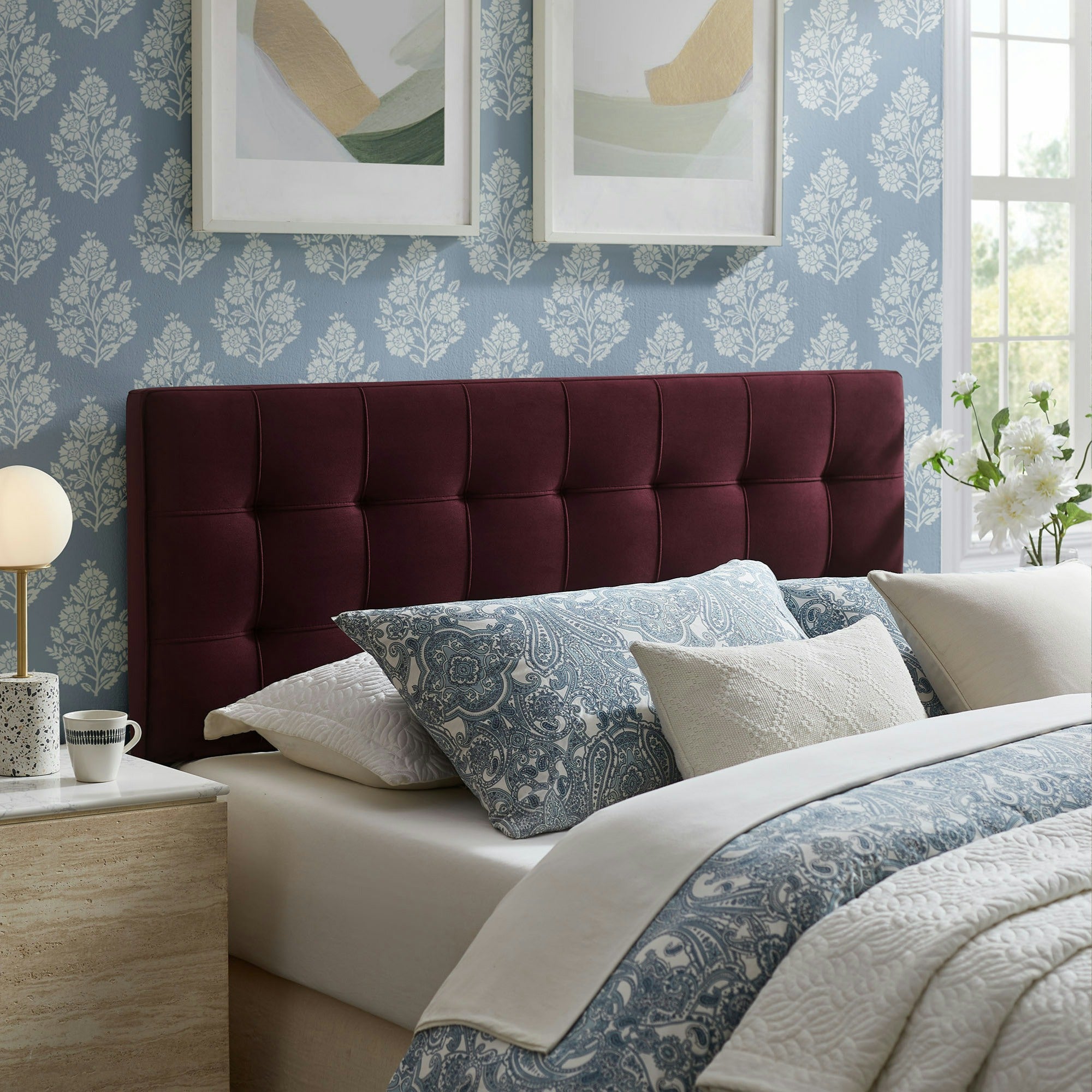 Lily Stain-Resistant Performance Velvet Full Size Headboard