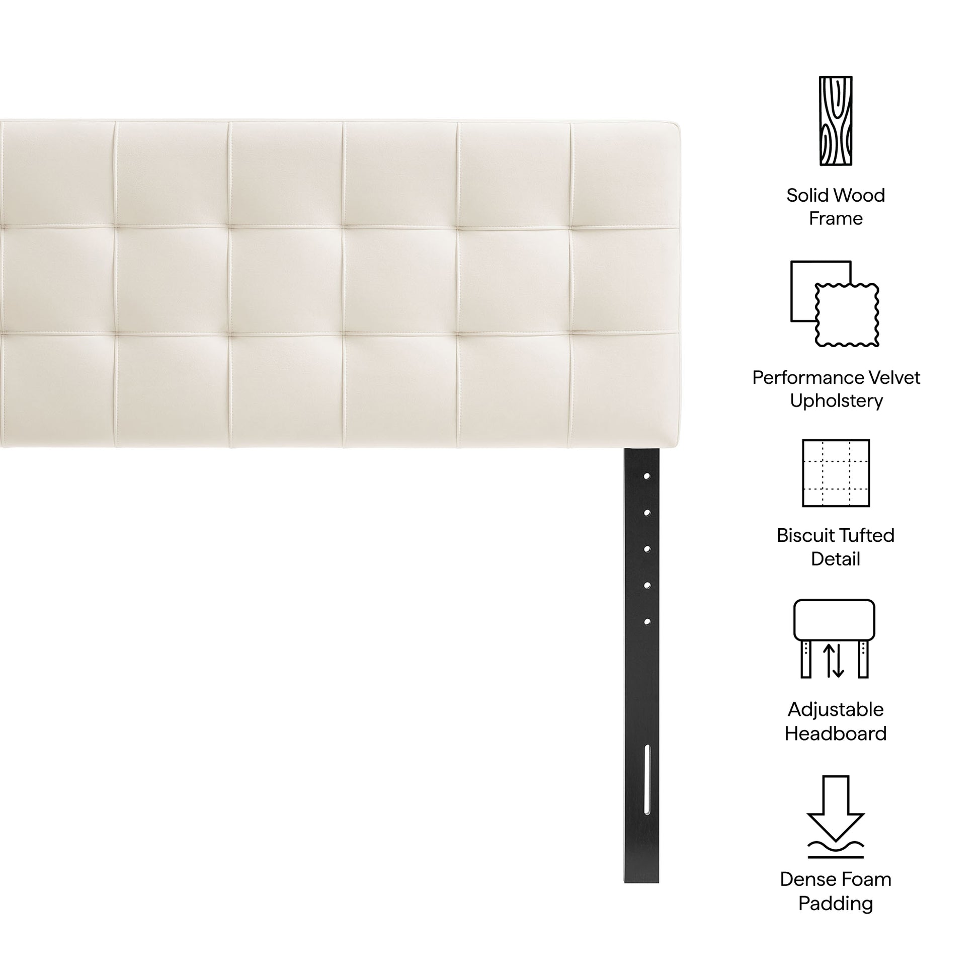 Lily Stain-Resistant Performance Velvet Queen Size Headboard - Chocolate Brown